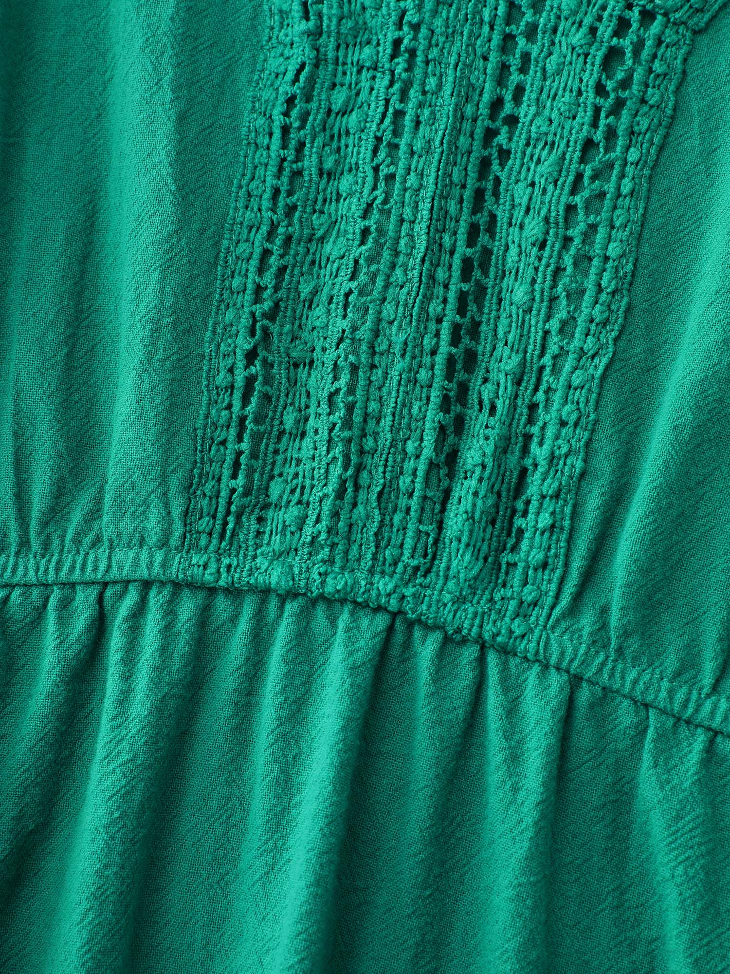 Pure Cotton Lace Trim V-Neck Mini Dress - Image 5