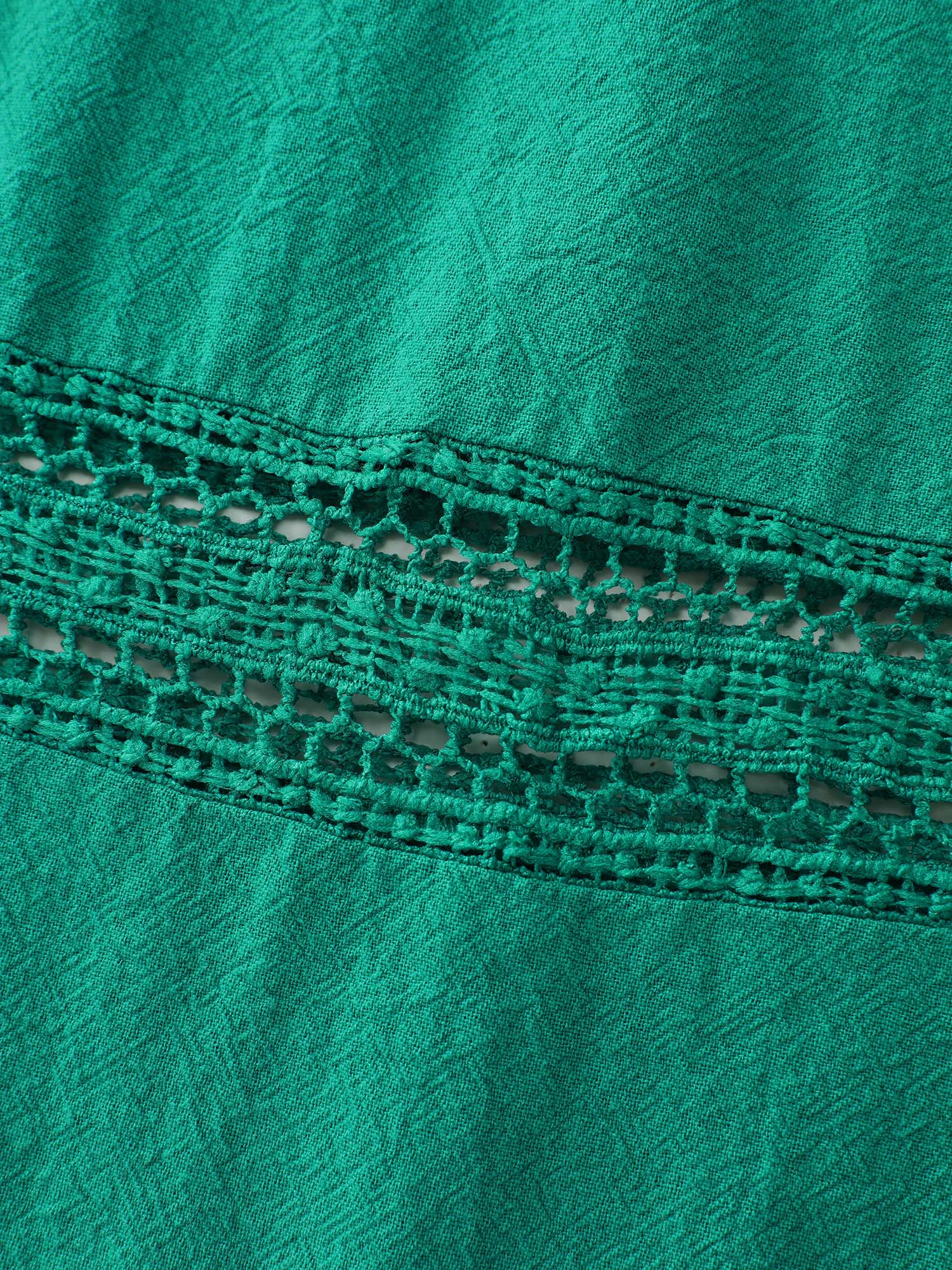 Pure Cotton Lace Trim V-Neck Mini Dress - Image 6
