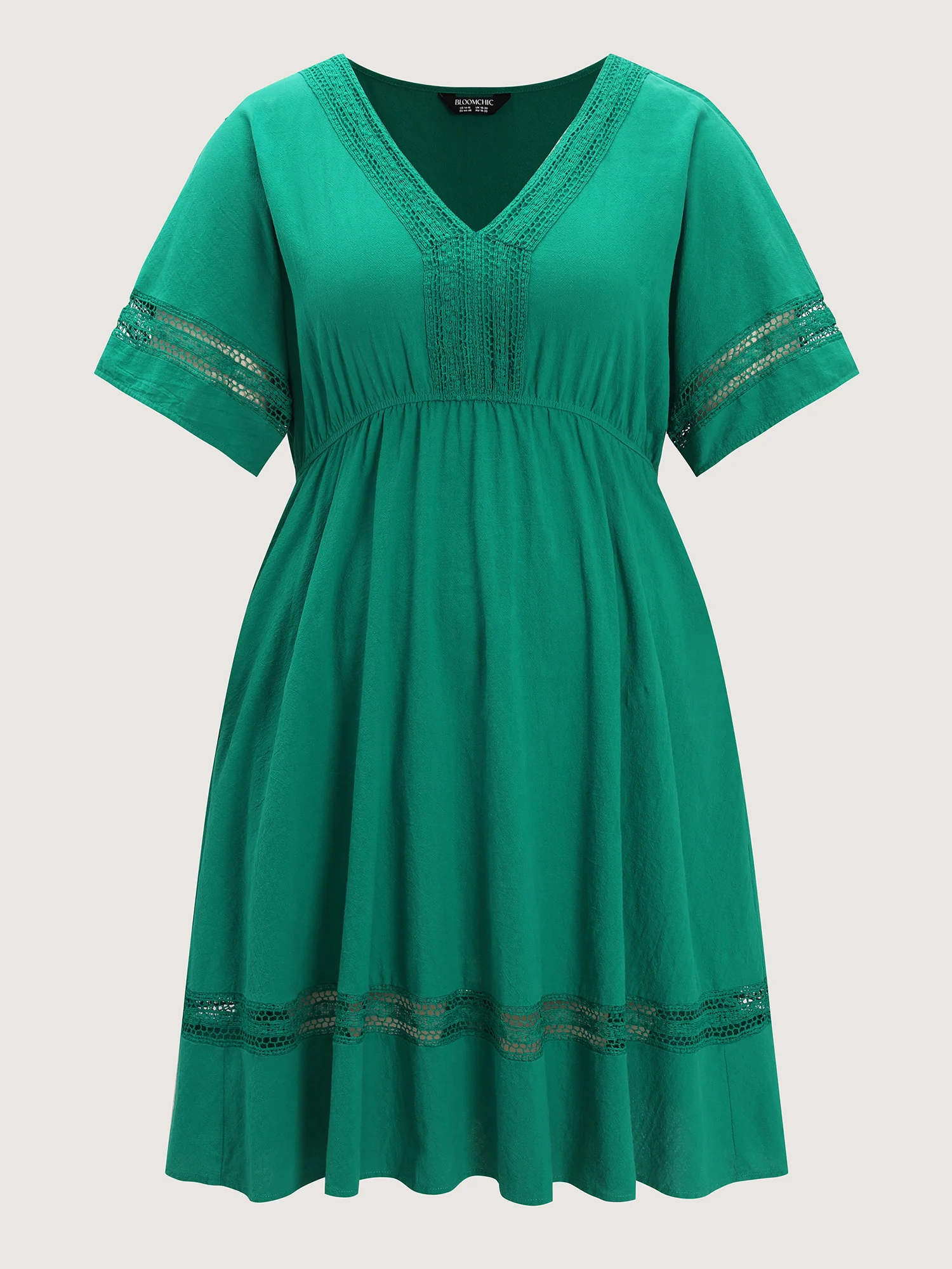 Pure Cotton Lace Trim V-Neck Mini Dress - Image 7