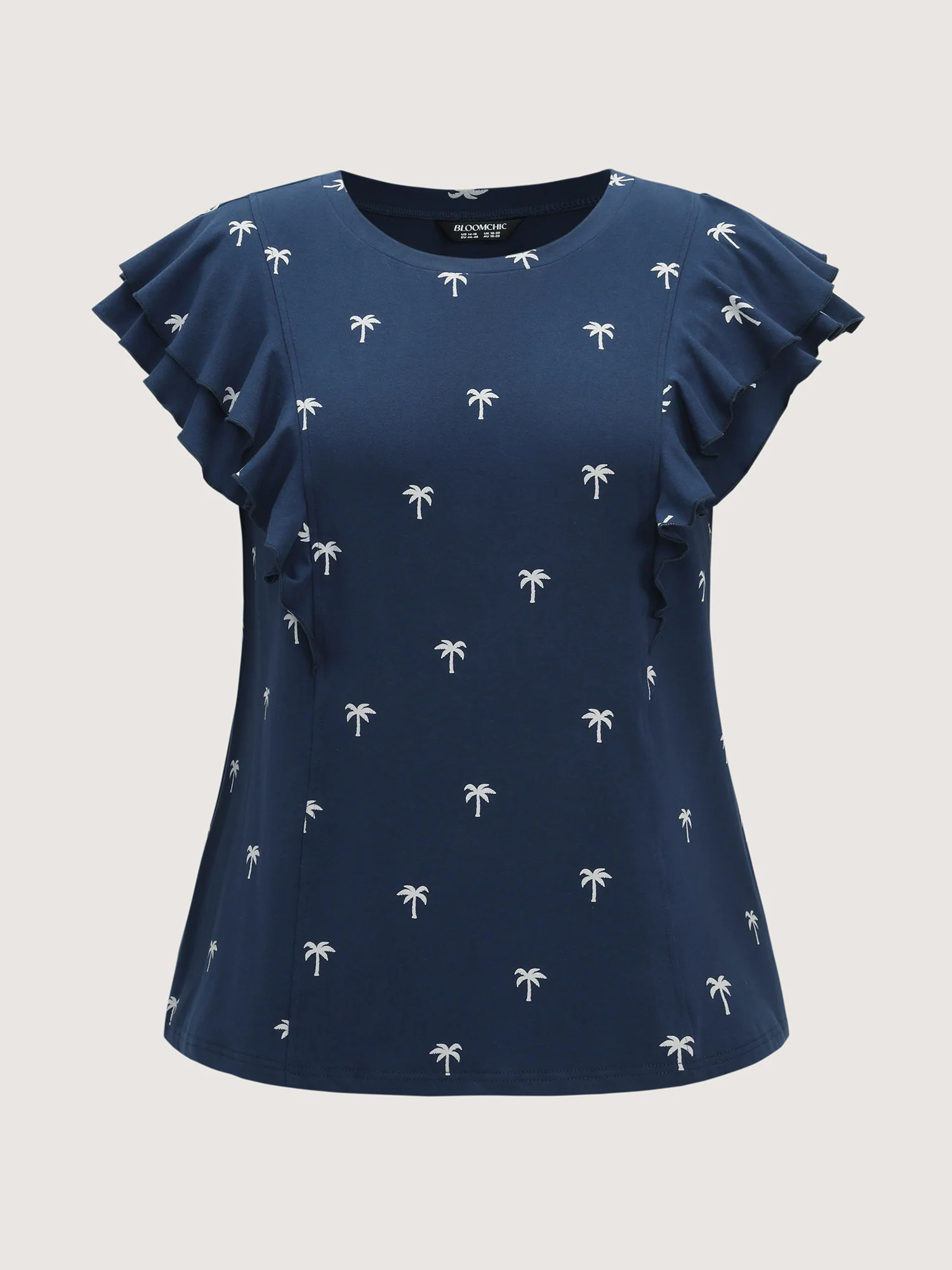 Pure Cotton Layered Flutter Sleeve Knit Top - Image 6
