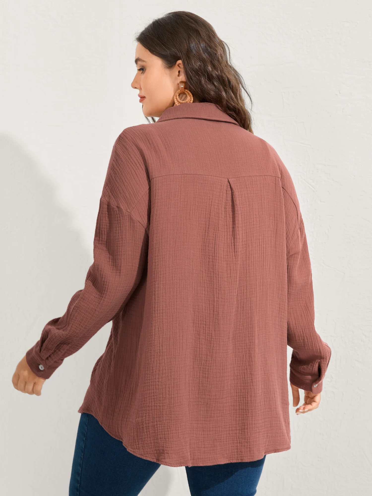 Pure Cotton Long Button Down Jacket - Image 4