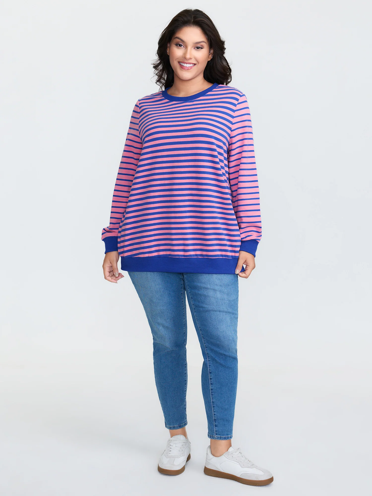 Pure Cotton Multicolor Stripe Sweatshirt - Image 3