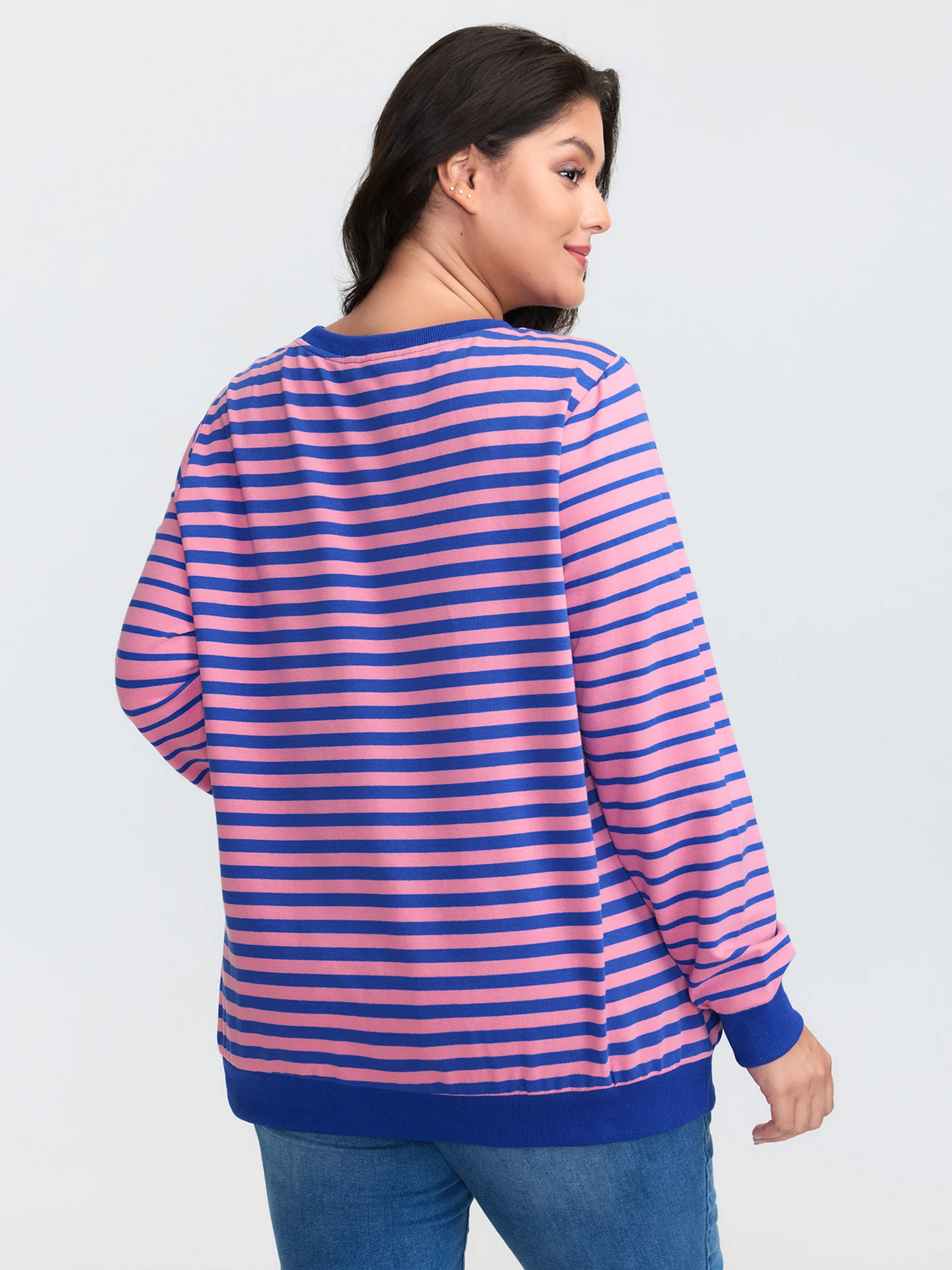 Pure Cotton Multicolor Stripe Sweatshirt - Image 4