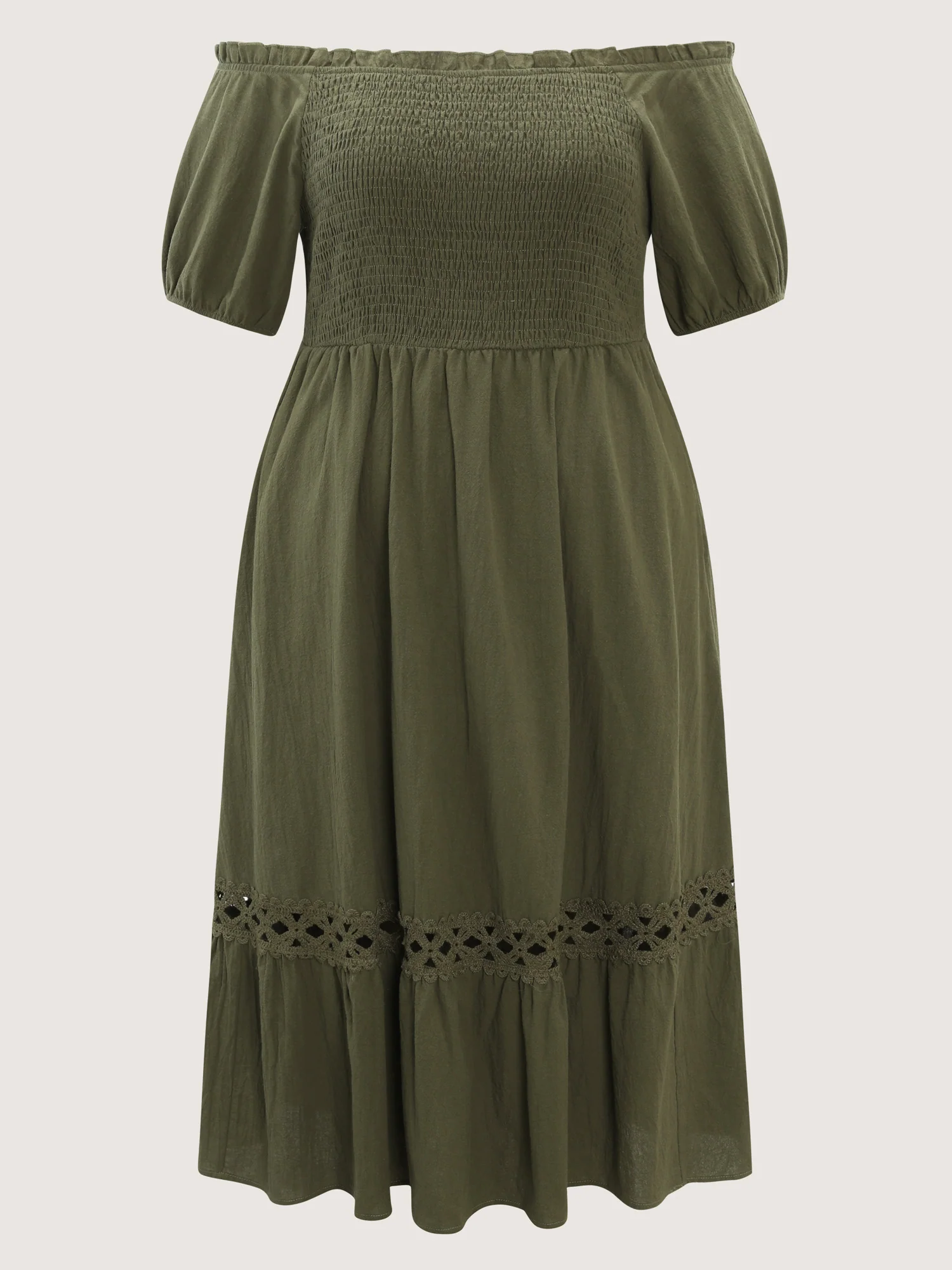 Pure Cotton Off-Shoulder Midi Dress - Image 7