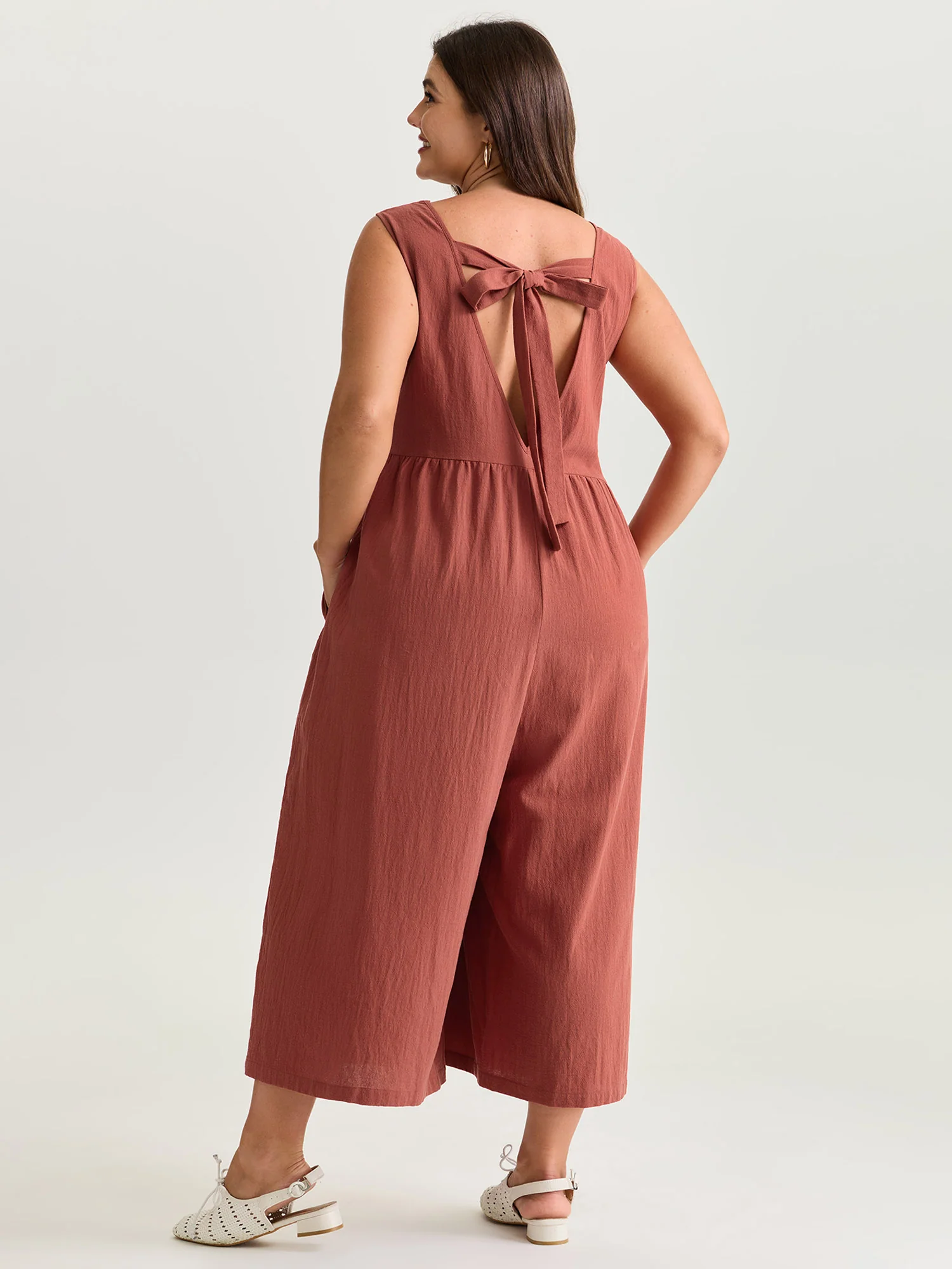 Pure Cotton Open Back Breezy Jumpsuit
