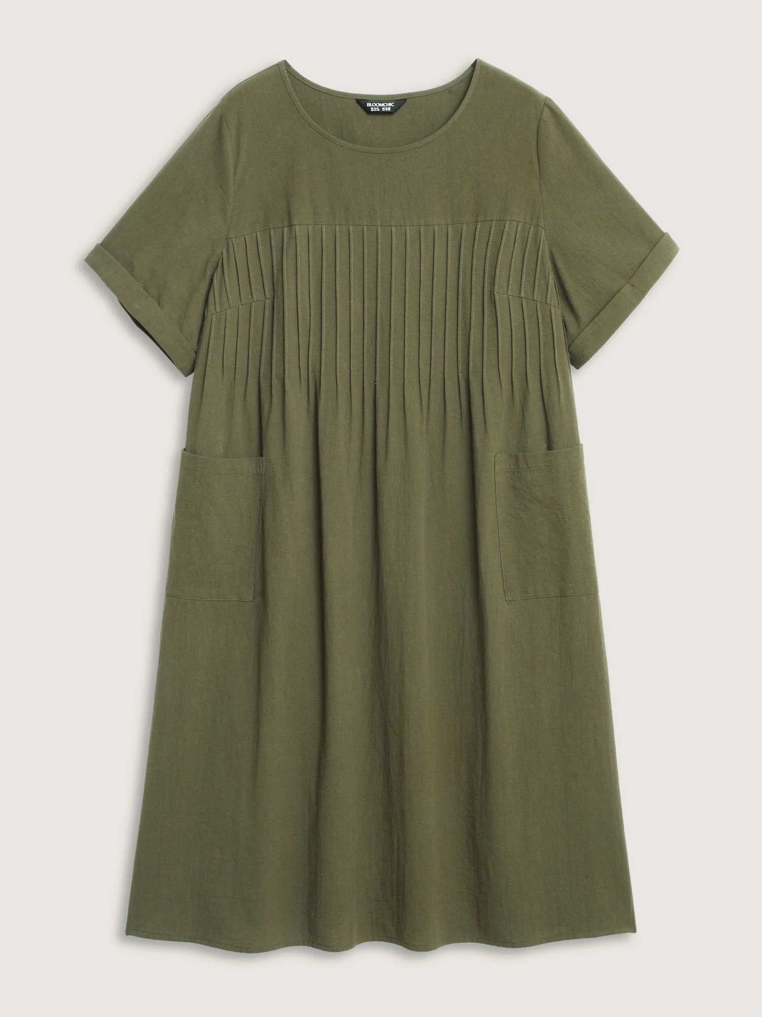 Pure Cotton Pin-Tuck Pleats Midi Dress - Image 7