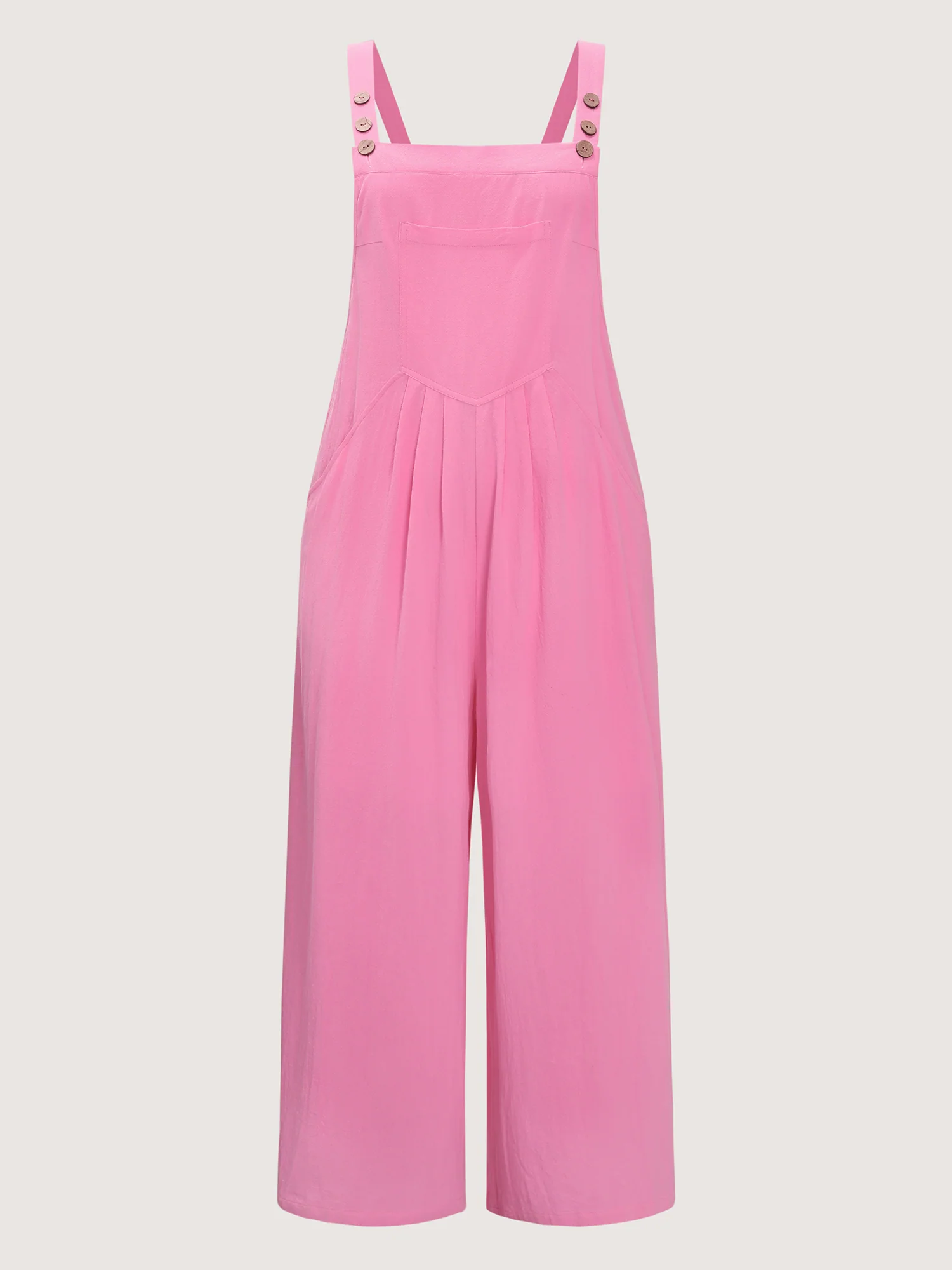 Pure Cotton Plain Adjustable Overall Jumpsuit - Image 7