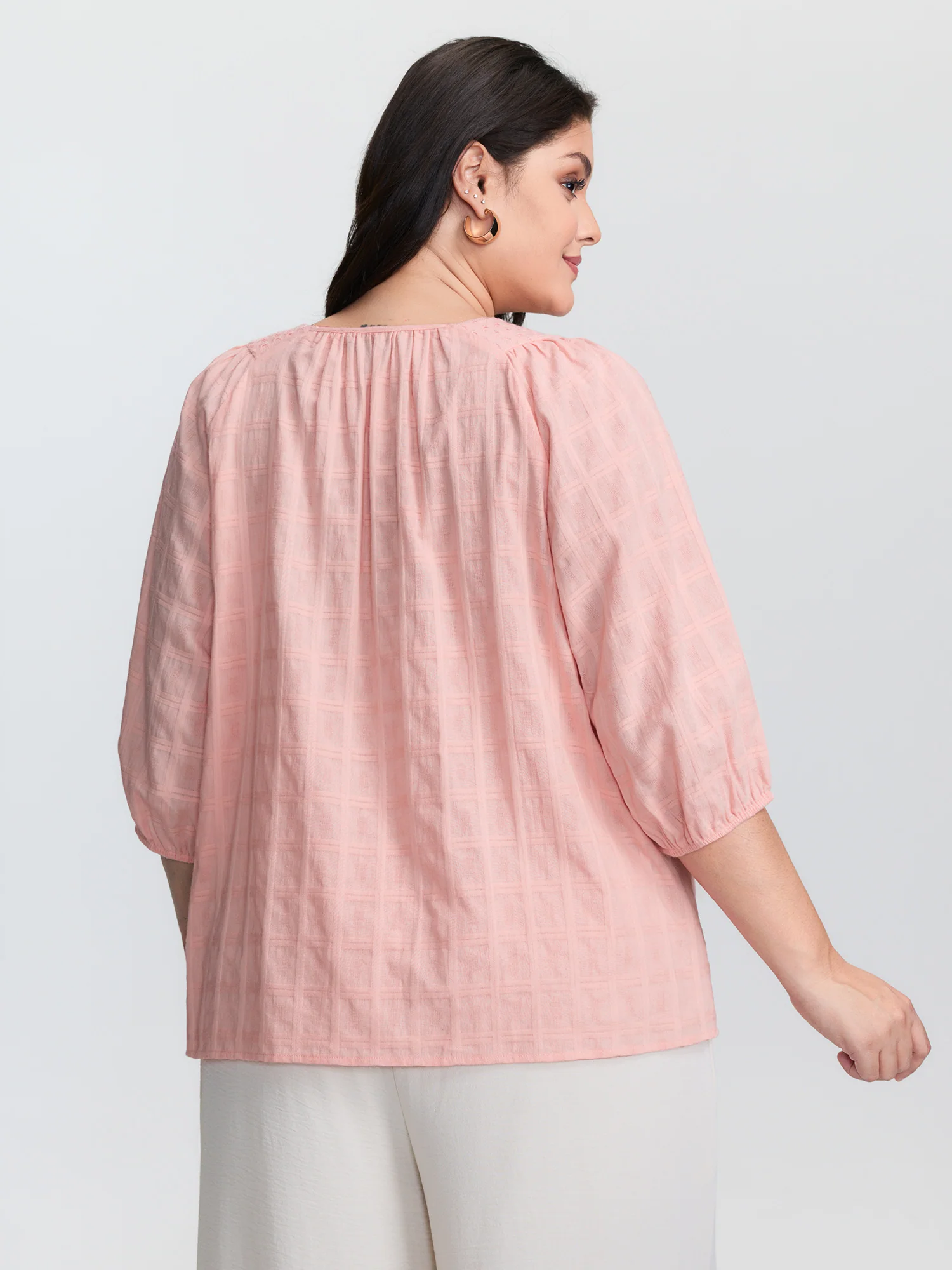 Pure Cotton Pleated Button-Down Top - Image 4