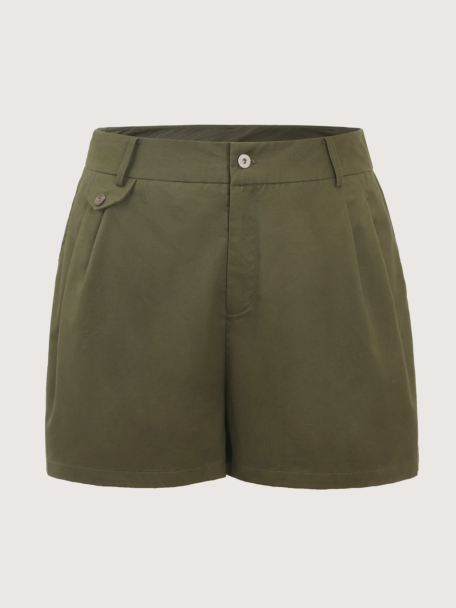 Pure Cotton Pleated Plain Shorts - Image 7