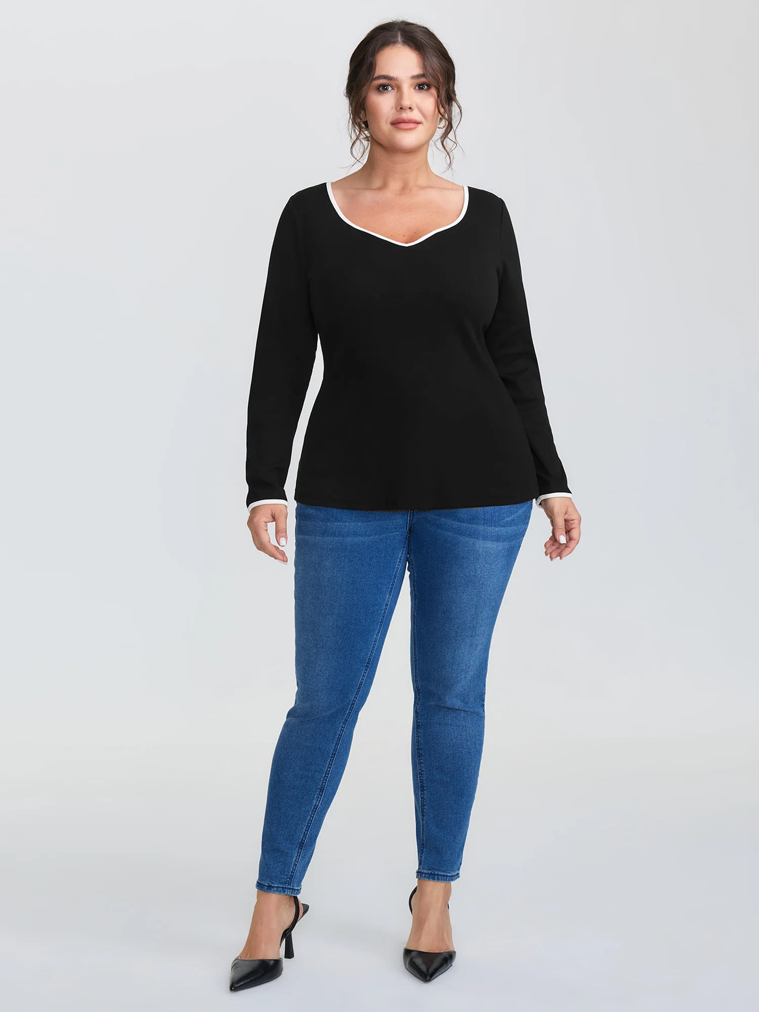 Pure Cotton Ribbed Solid T-Shirt - Image 3