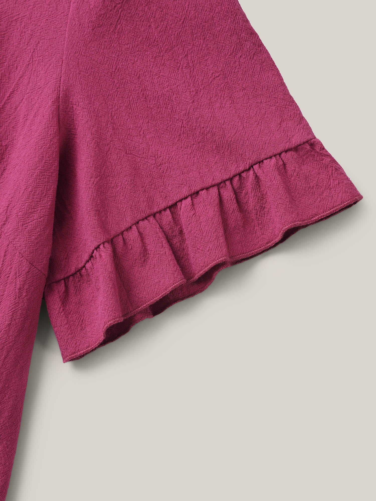 Pure Cotton Ruffled Curved Hem Blouse - Image 5