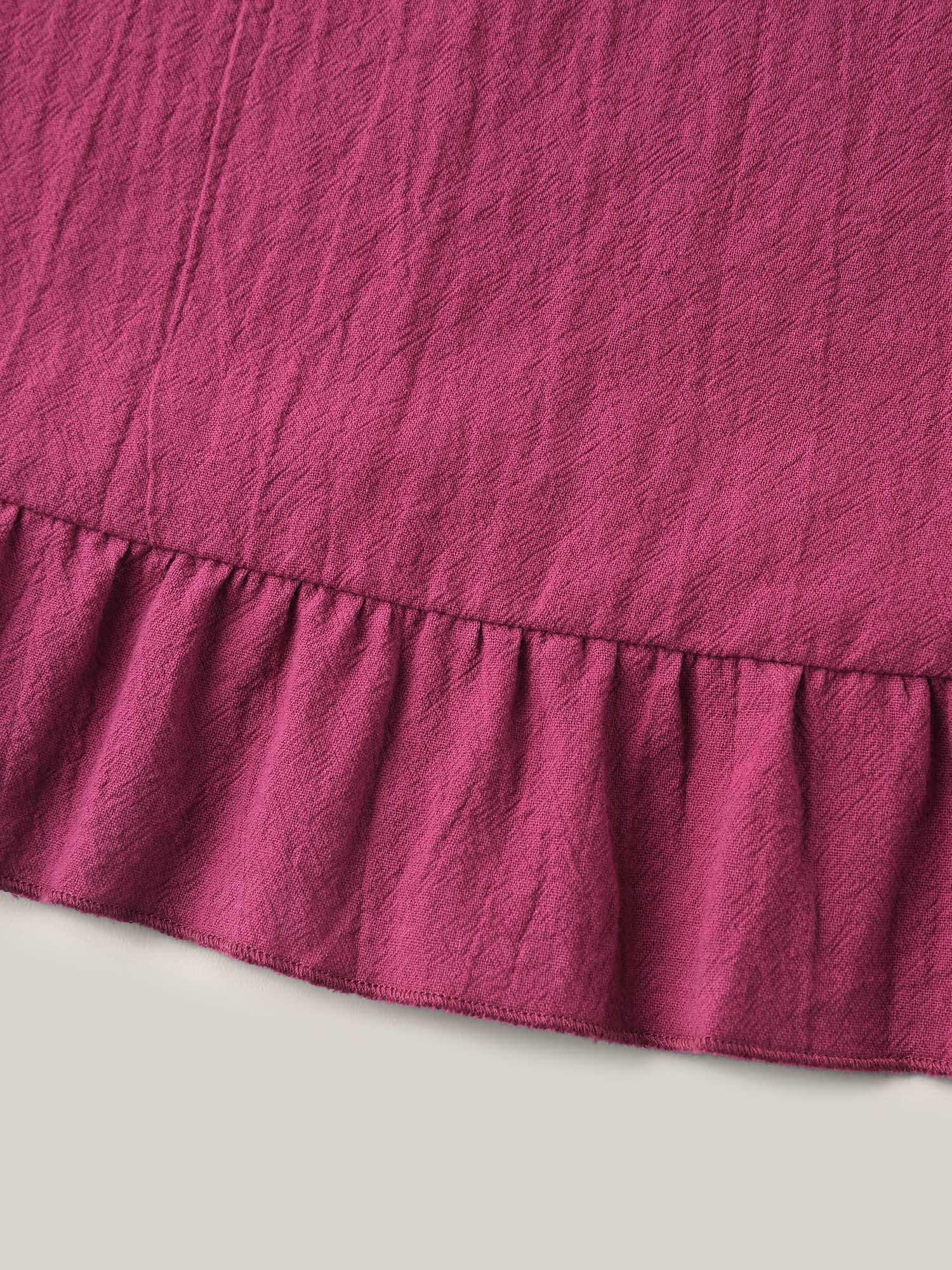Pure Cotton Ruffled Curved Hem Blouse - Image 6