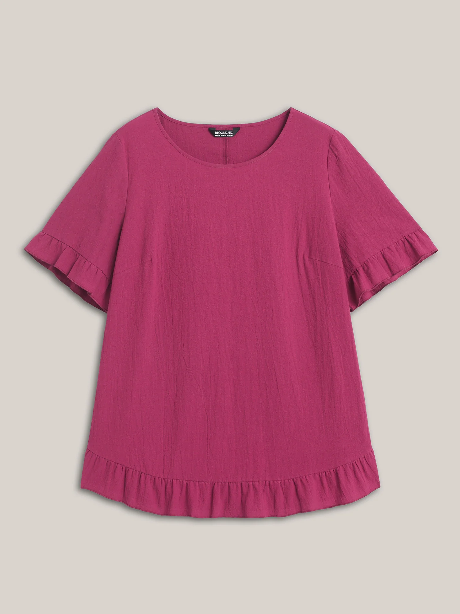 Pure Cotton Ruffled Curved Hem Blouse - Image 7