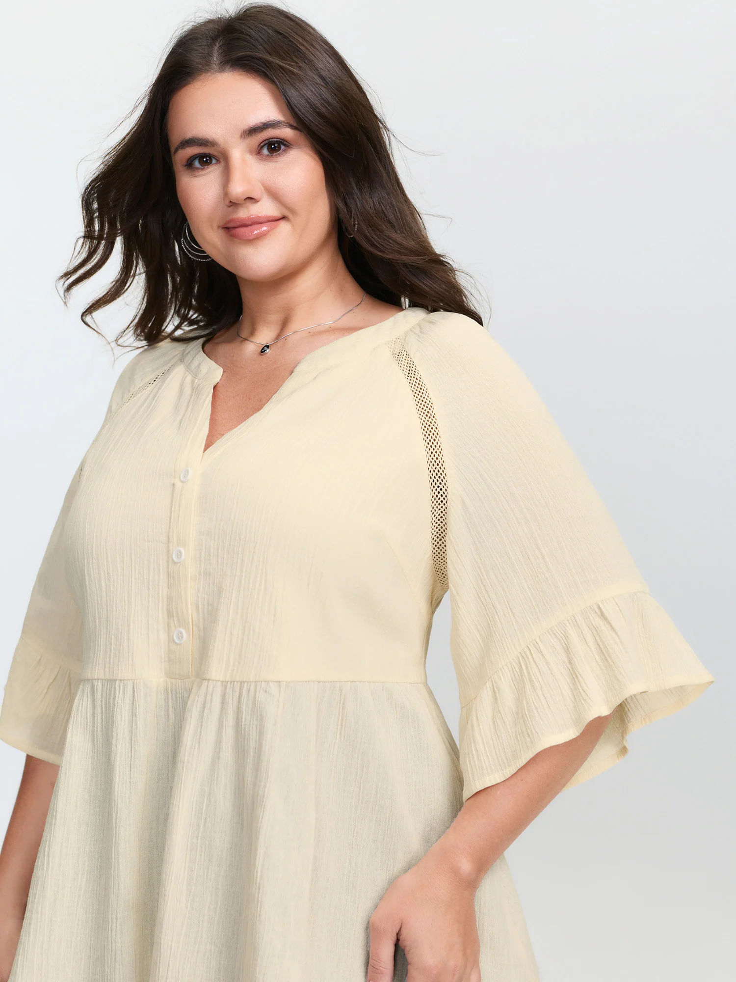 Pure Cotton Ruffled Lace Blouse - Image 3