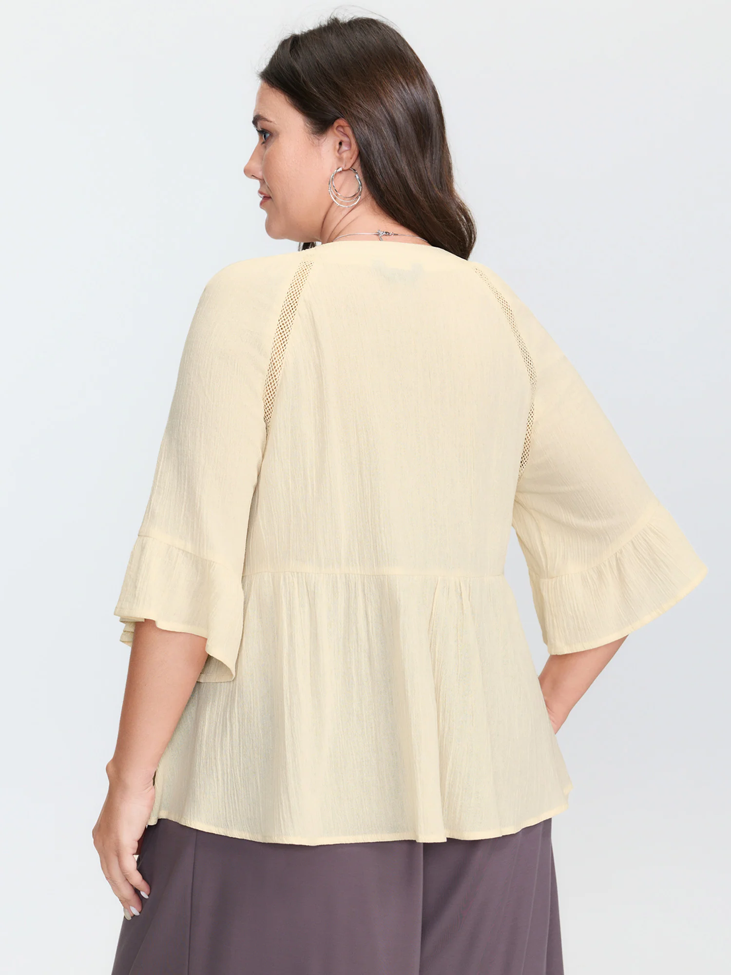 Pure Cotton Ruffled Lace Blouse - Image 4