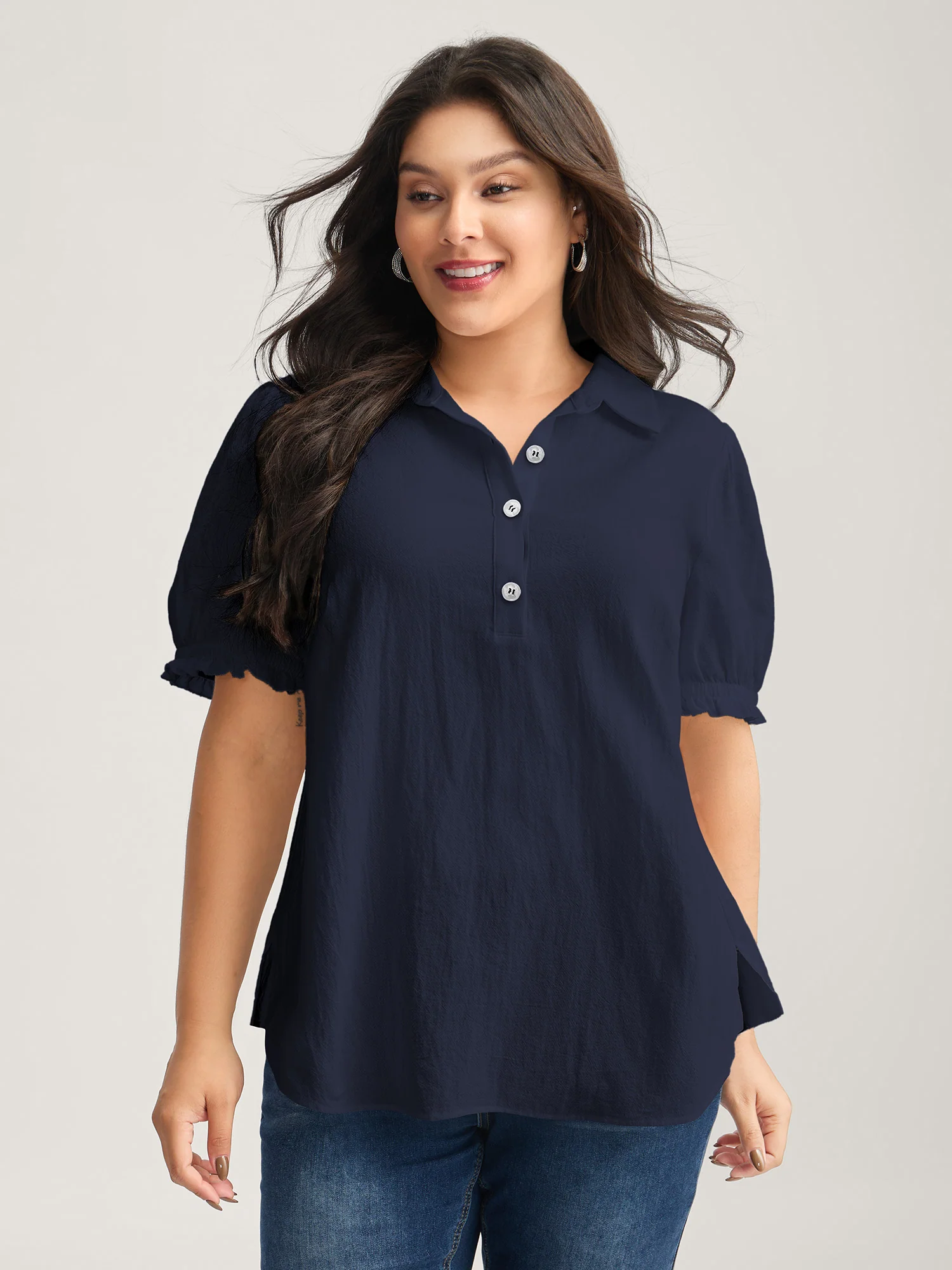 Pure Cotton Ruffled Puffy Sleeve Blouse - Image 10
