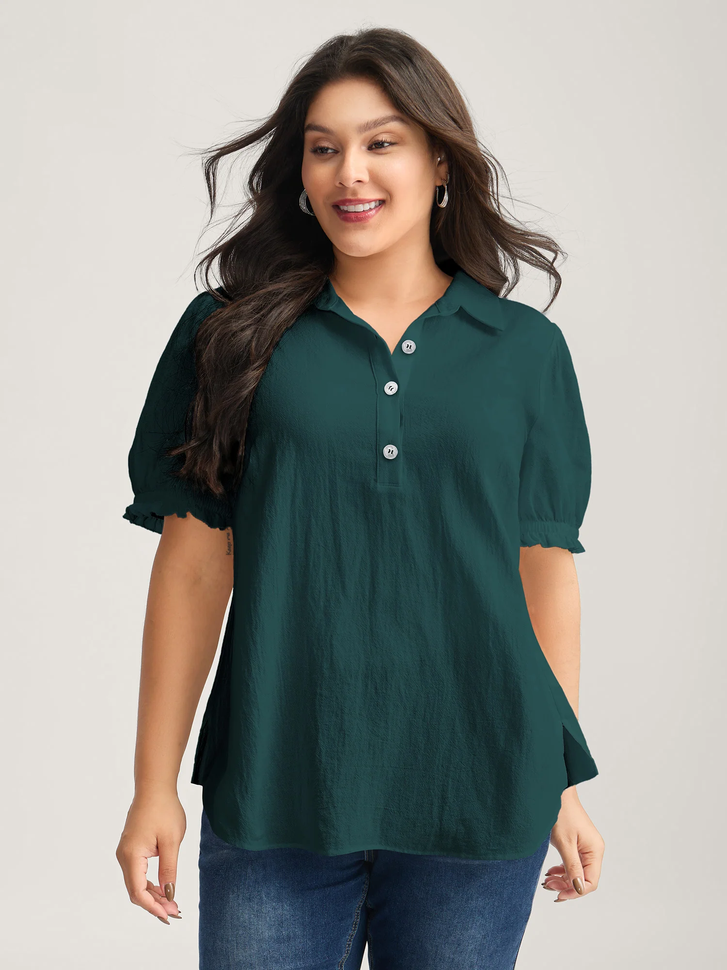 Pure Cotton Ruffled Puffy Sleeve Blouse - Image 14