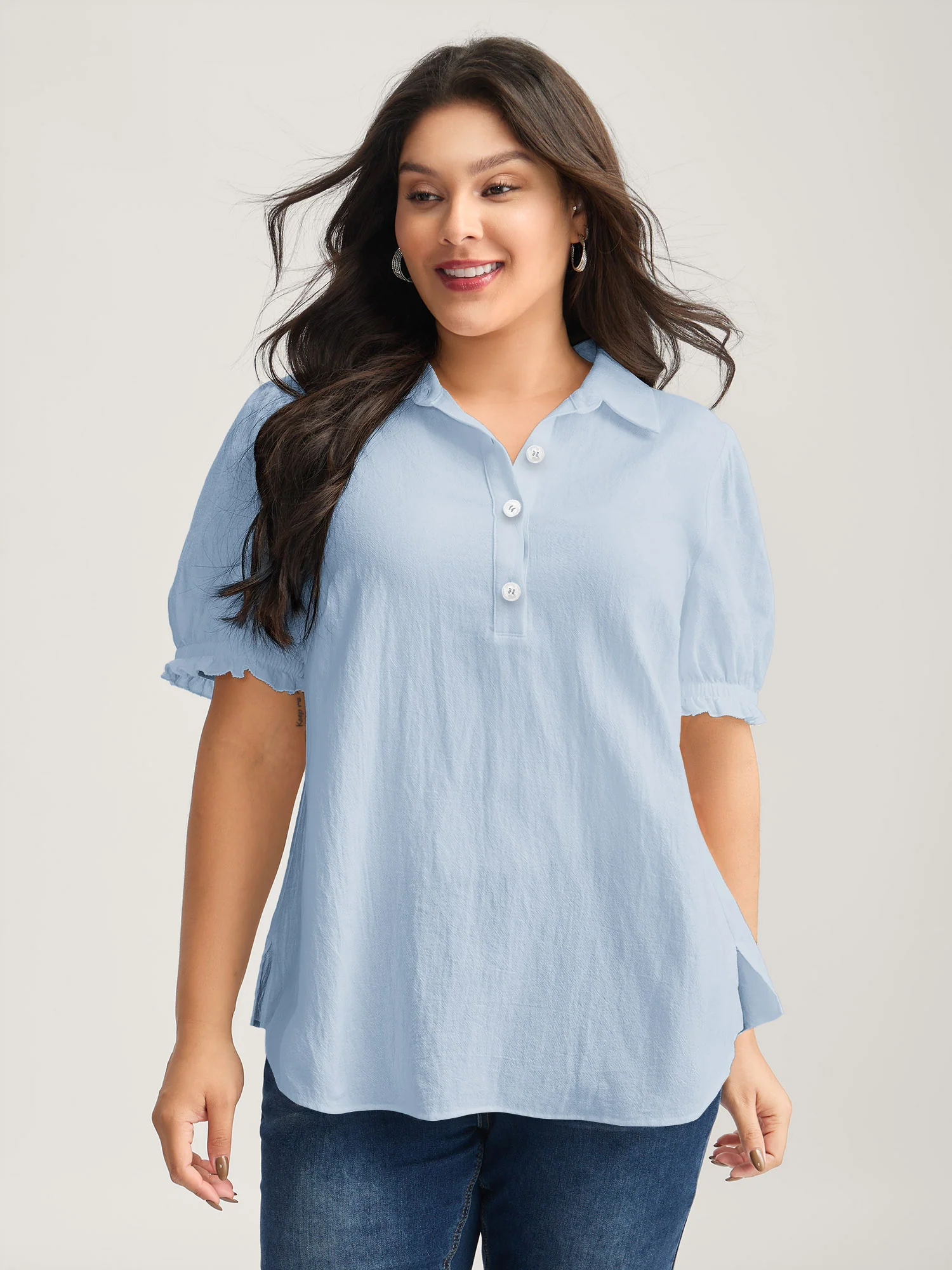 Pure Cotton Ruffled Puffy Sleeve Blouse - Image 18