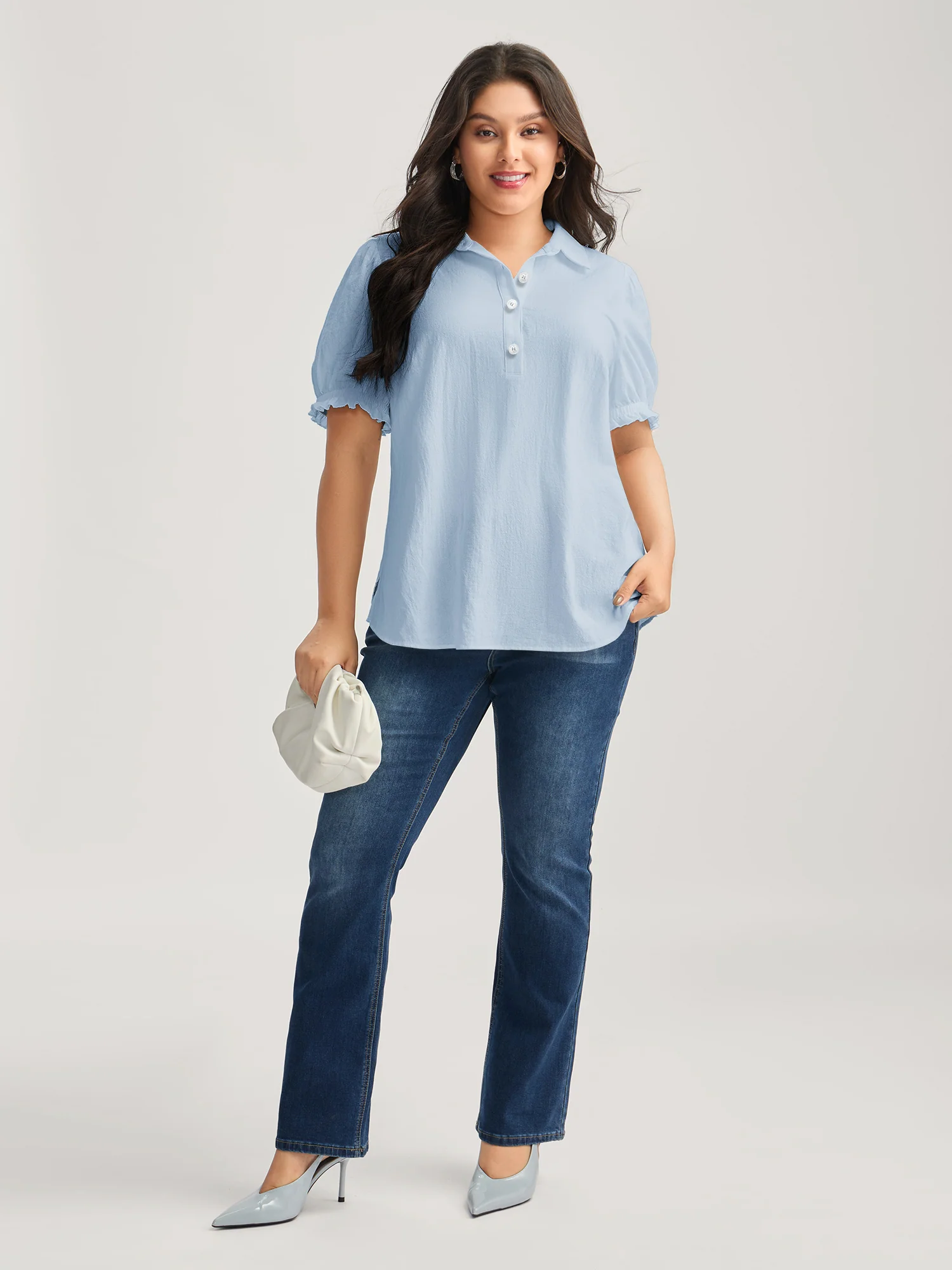 Pure Cotton Ruffled Puffy Sleeve Blouse - Image 19