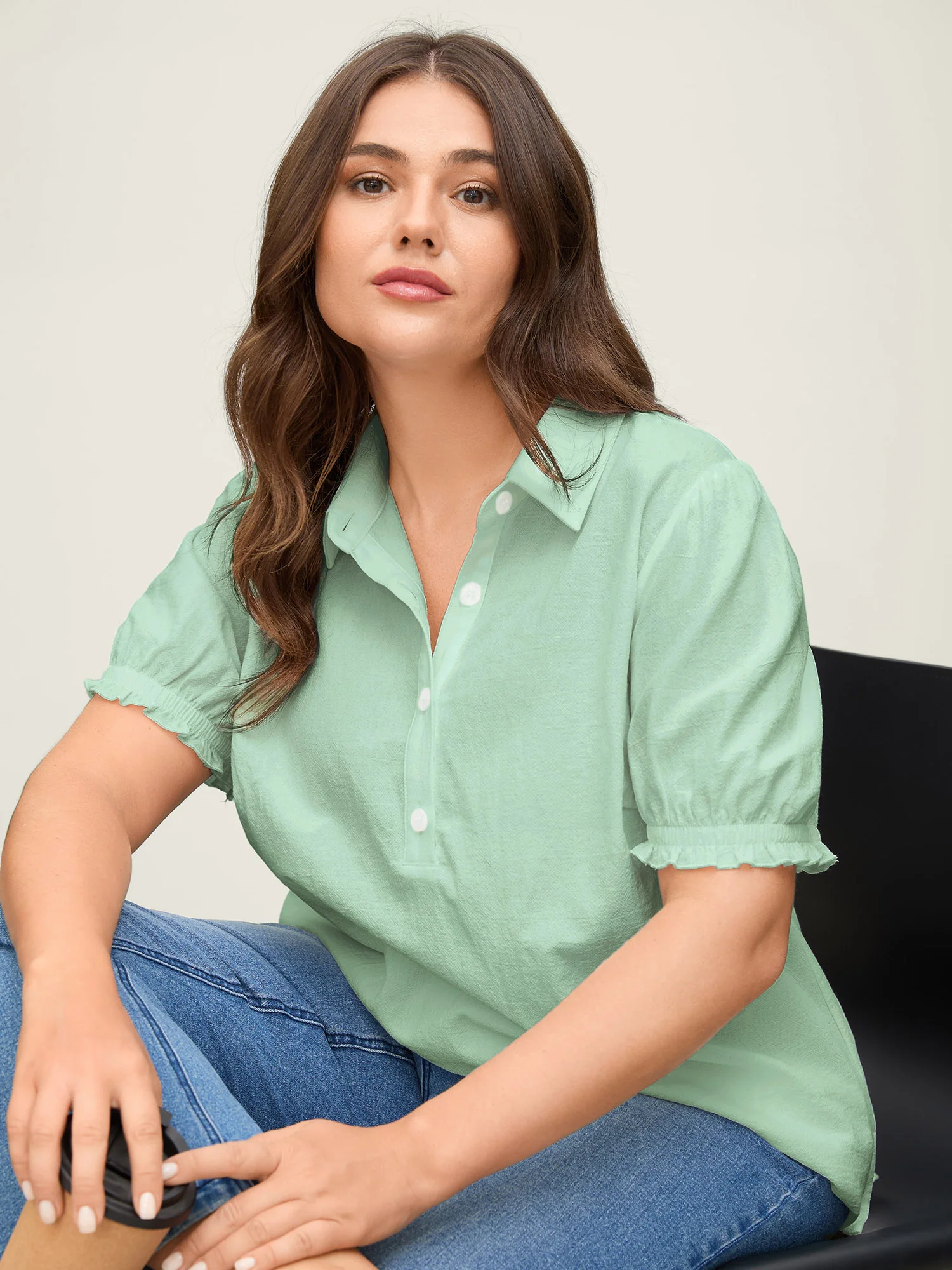 Pure Cotton Ruffled Puffy Sleeve Blouse - Image 29