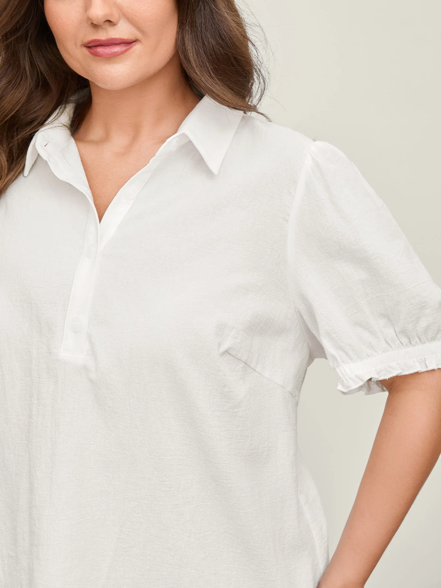 Pure Cotton Ruffled Puffy Sleeve Blouse - Image 3