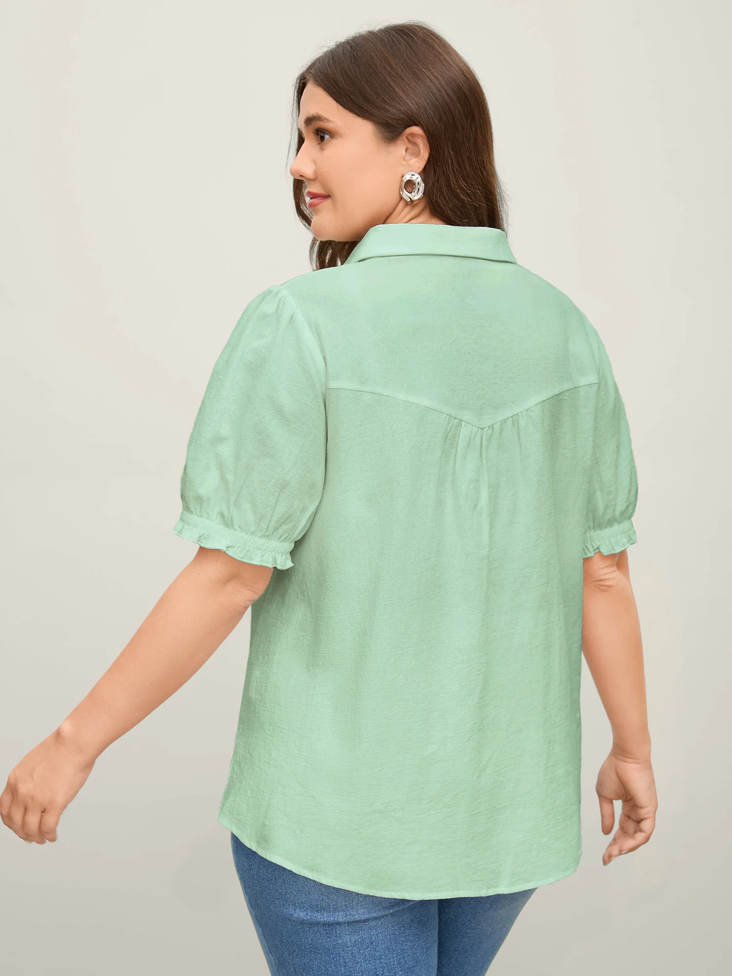 Pure Cotton Ruffled Puffy Sleeve Blouse - Image 33