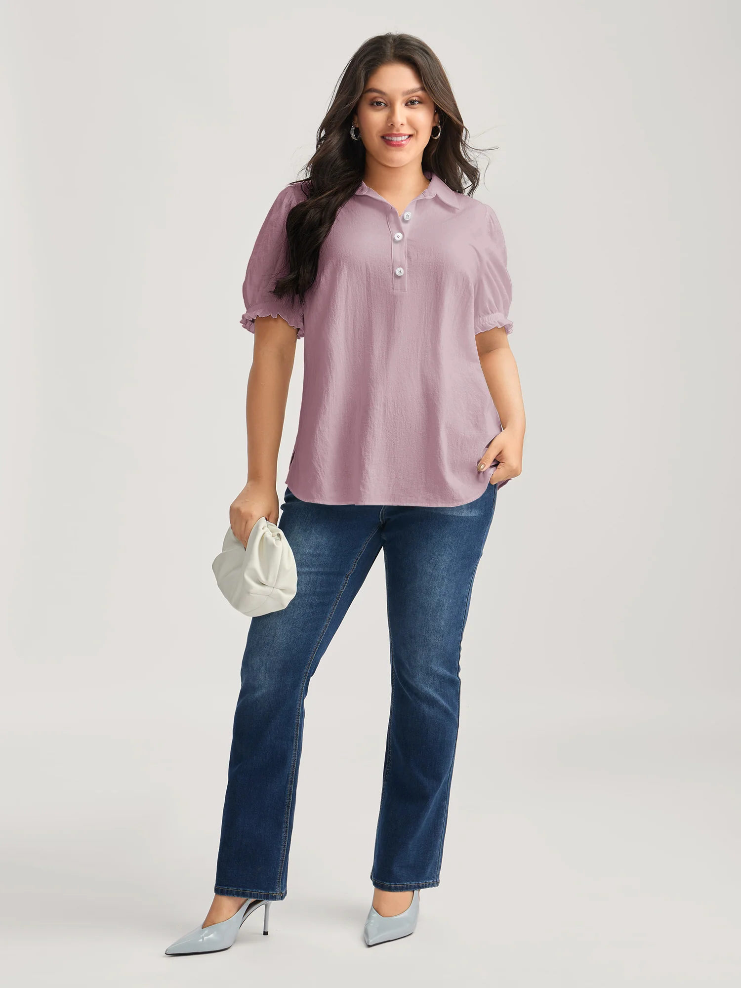 Pure Cotton Ruffled Puffy Sleeve Blouse - Image 36