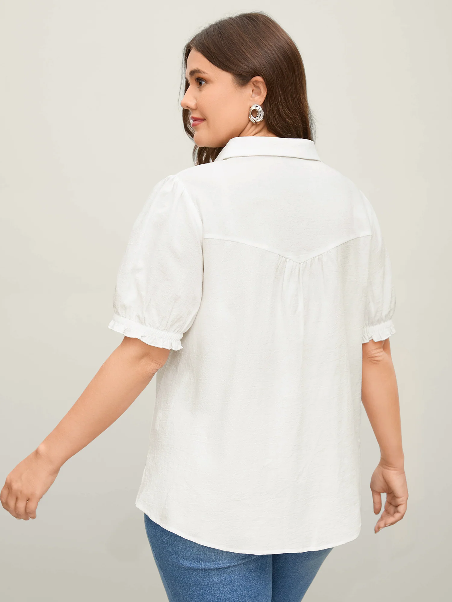 Pure Cotton Ruffled Puffy Sleeve Blouse - Image 5