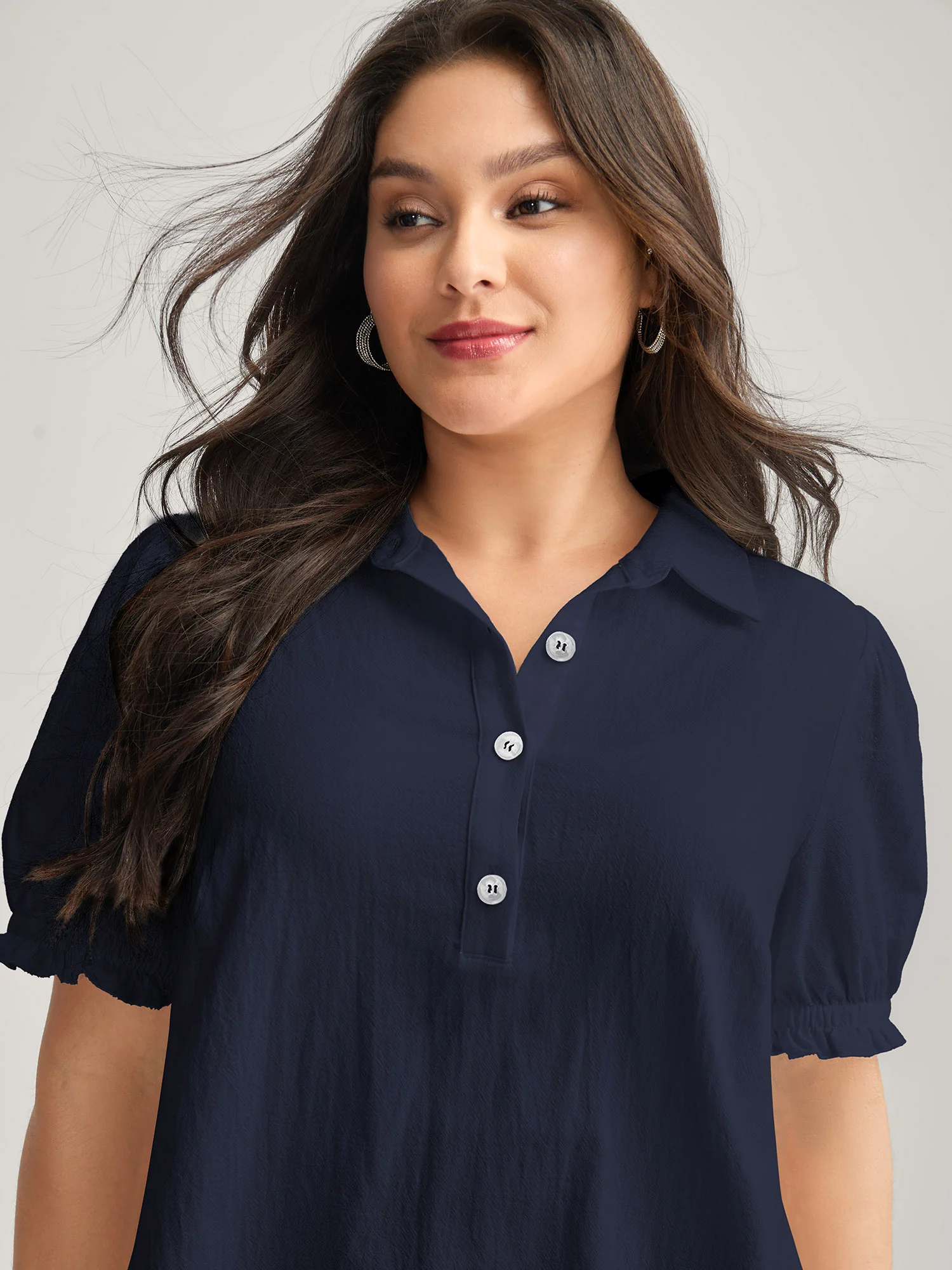 Pure Cotton Ruffled Puffy Sleeve Blouse - Image 9