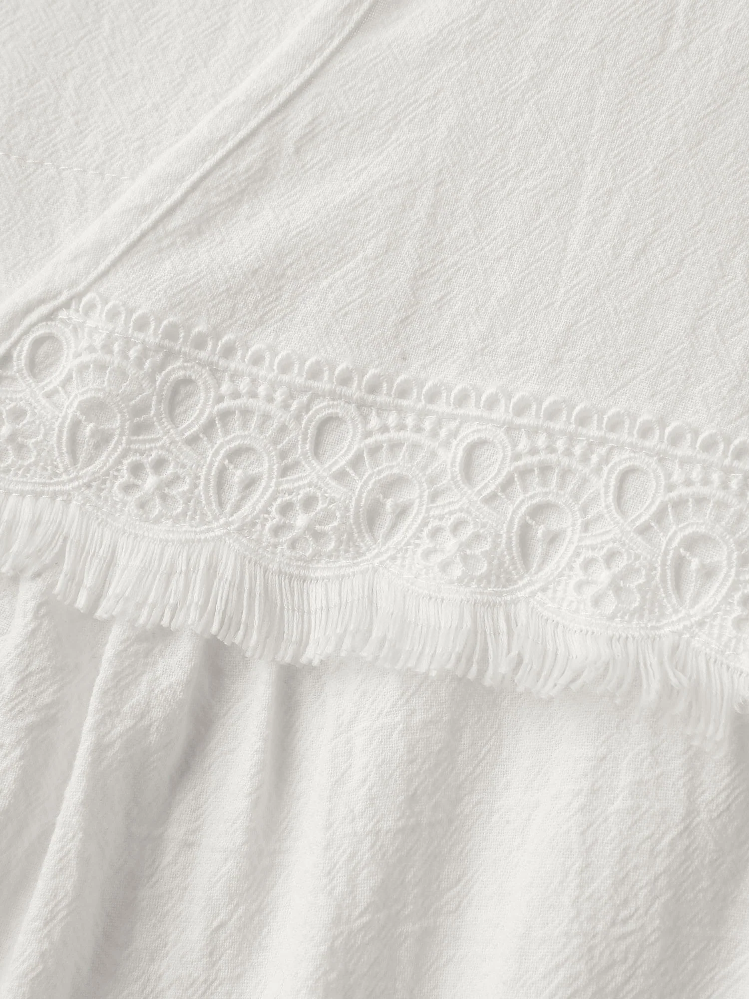 Pure Cotton Sheer Lace Trim Blouse - Image 5