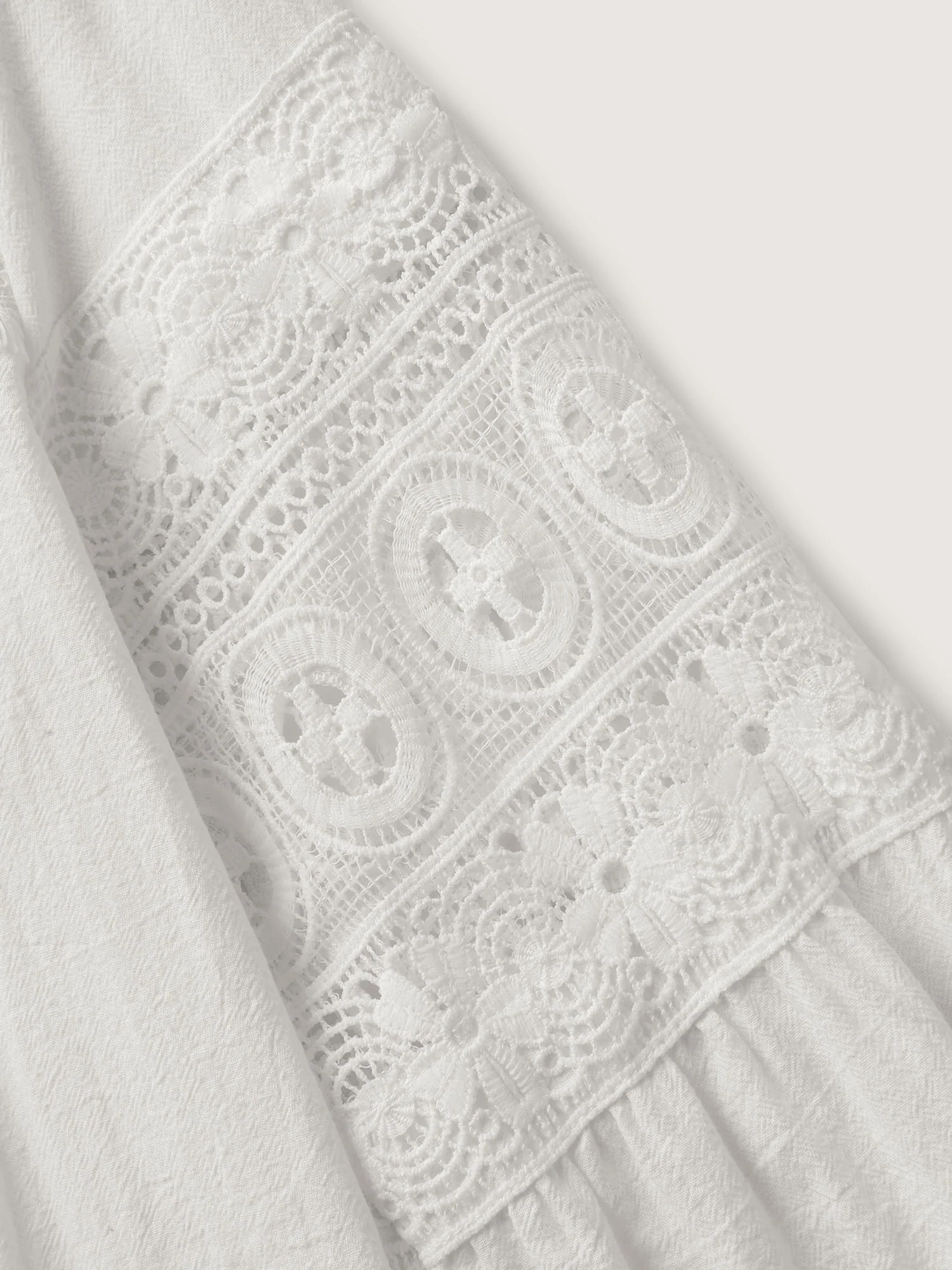 Pure Cotton Sheer Lace Trim Blouse - Image 6