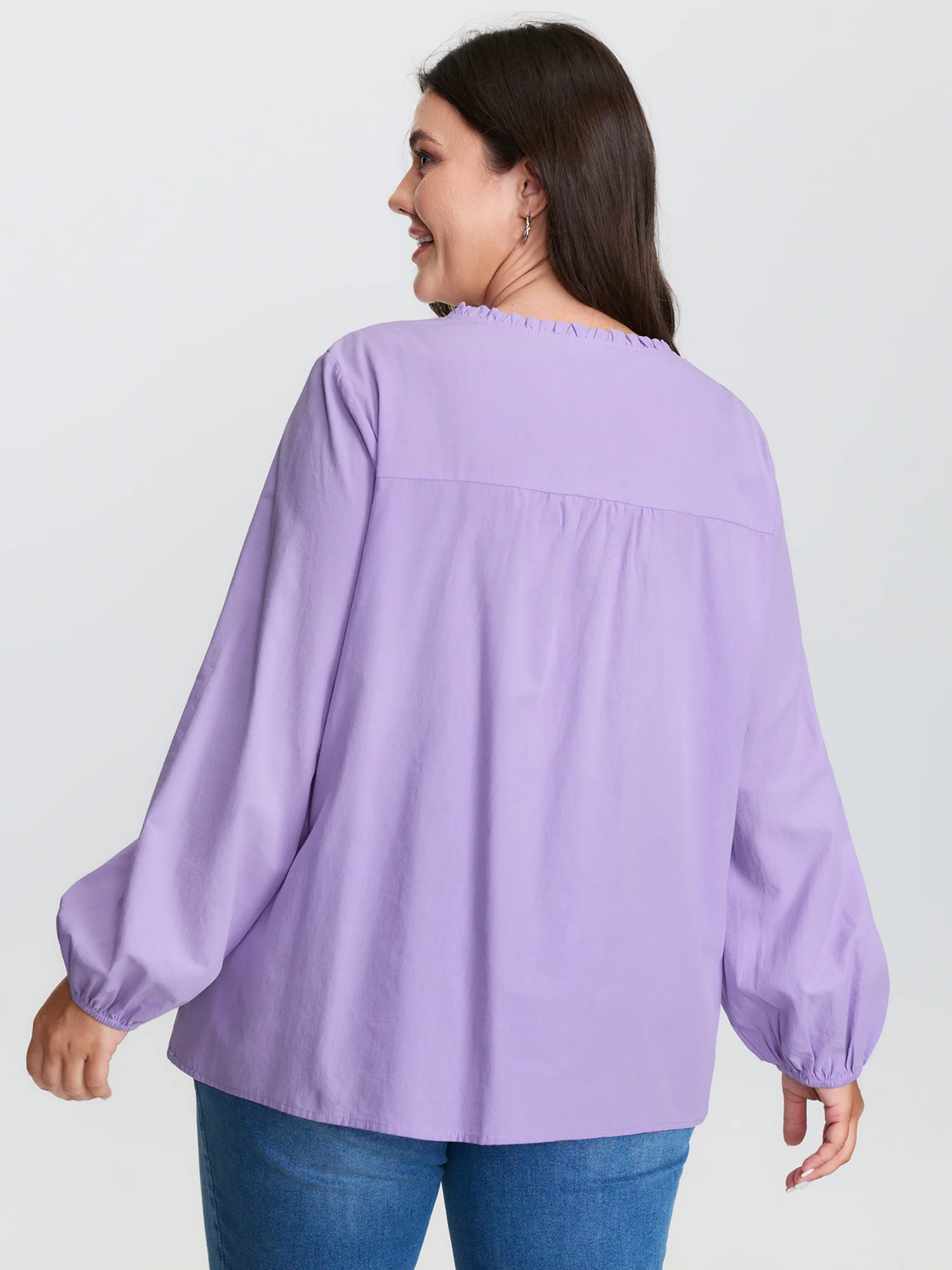 Pure Cotton Shirred Button Down Shirt - Image 4