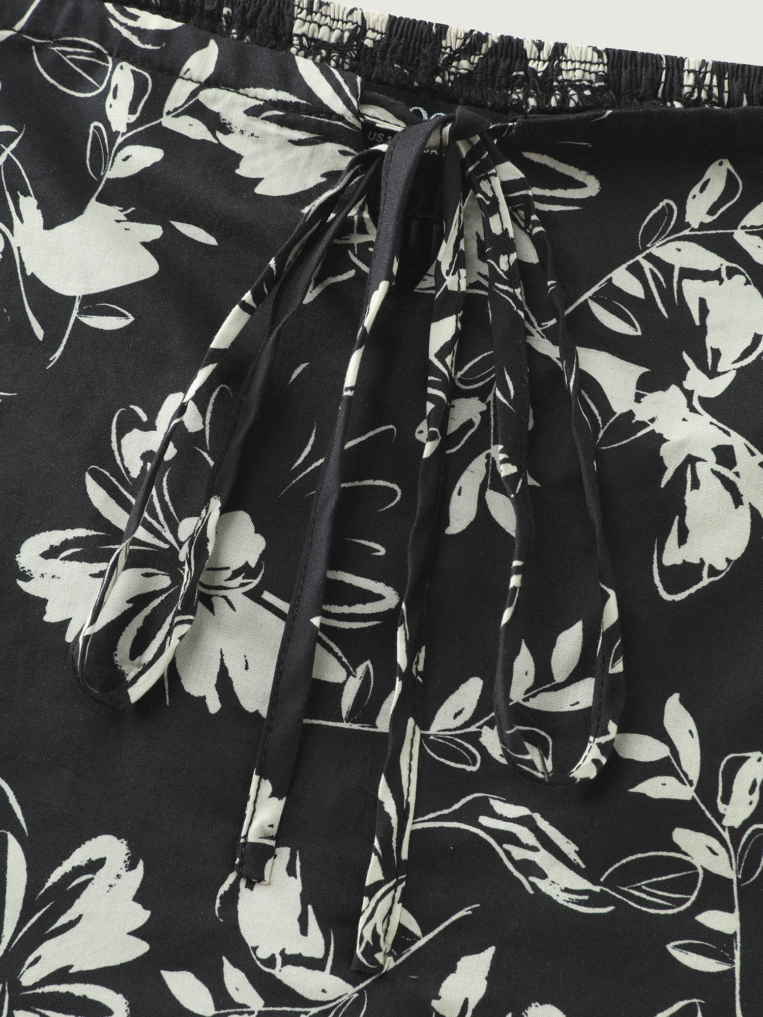 Pure Cotton Shirred Waist Silhouette Flower Midi Dress - Image 5