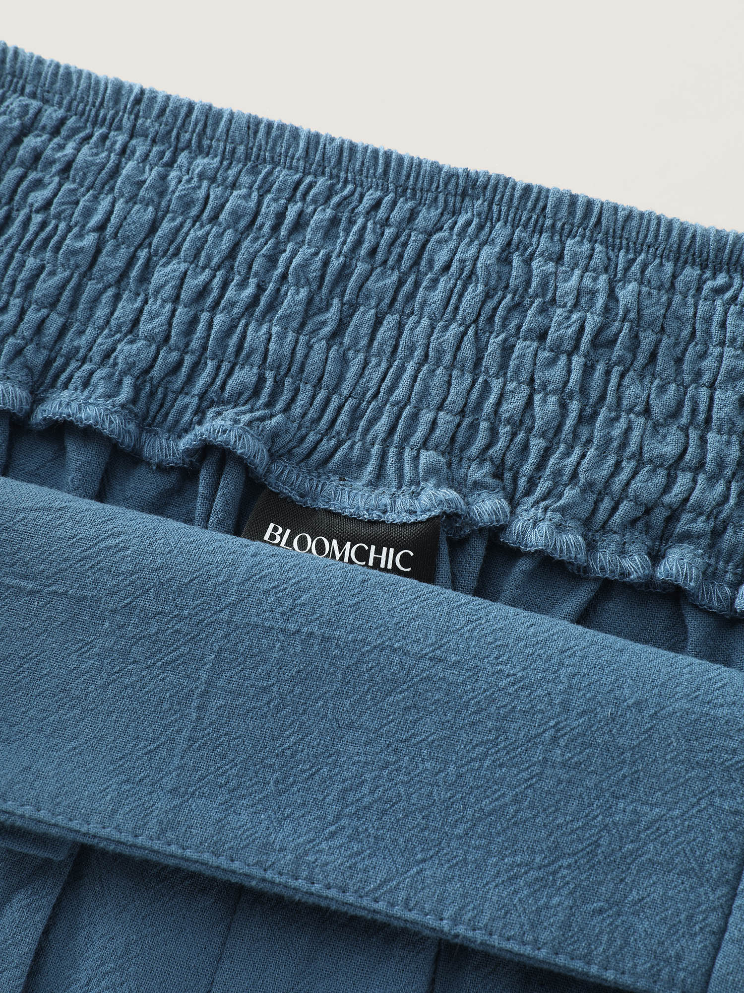 Pure Cotton Shirred Wide-Waistband Pants - Image 7