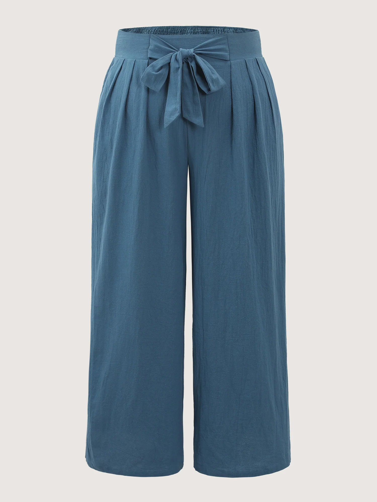 Pure Cotton Shirred Wide-Waistband Pants - Image 8