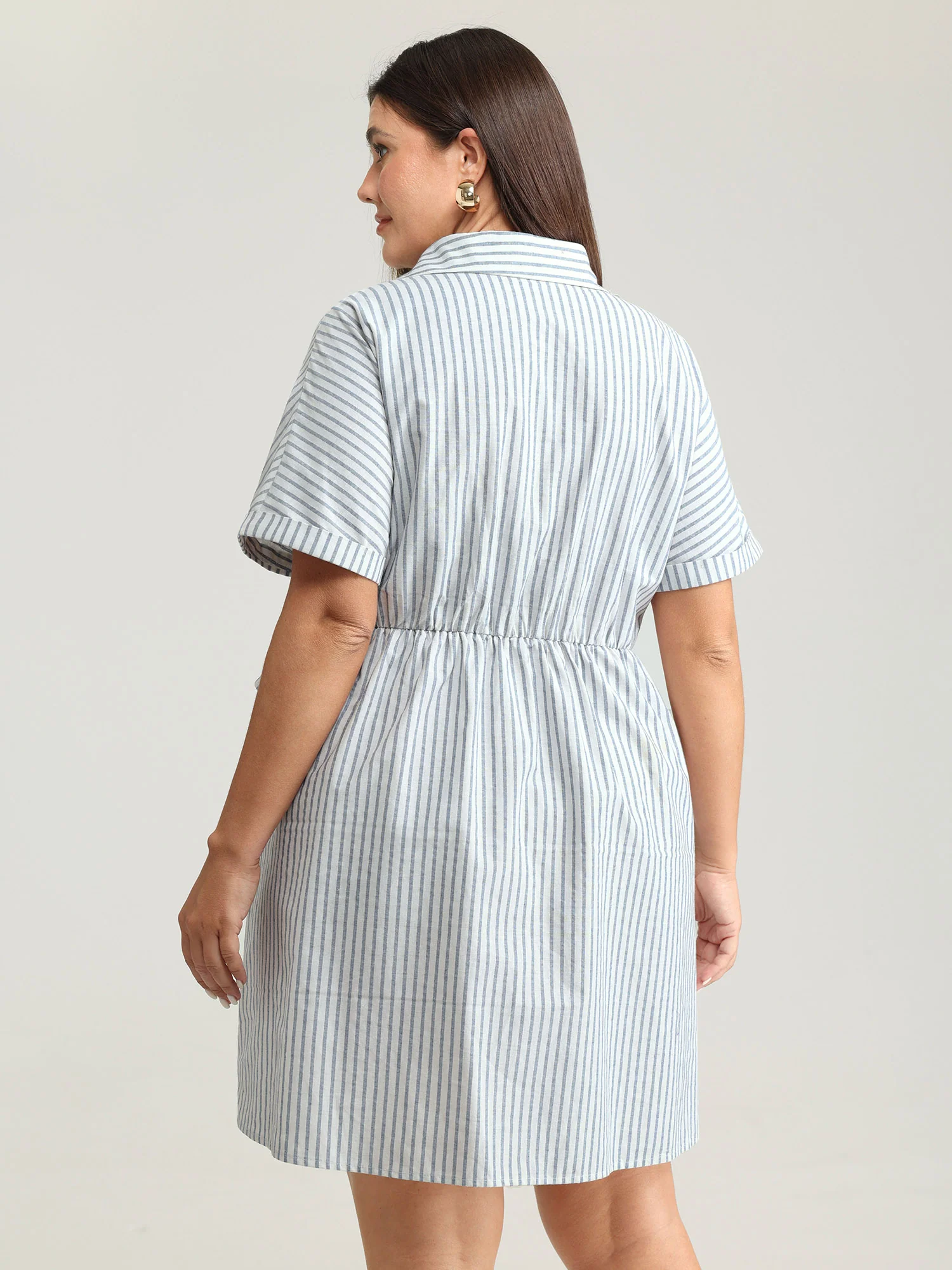 Pure Cotton Side Knotted Waist Mini Dress - Image 4