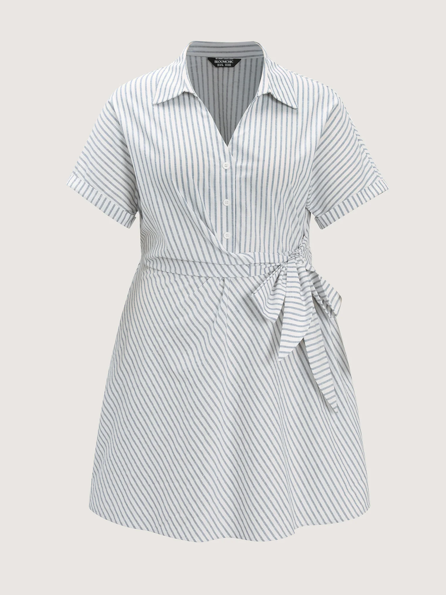 Pure Cotton Side Knotted Waist Mini Dress - Image 7