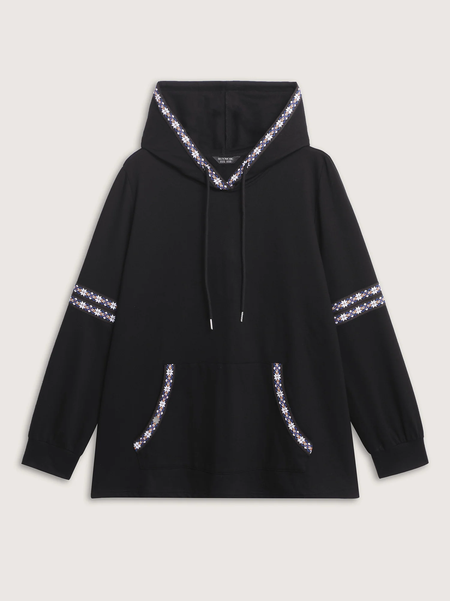 Pure Cotton Stretchy Boho Detail Hoodie - Image 8