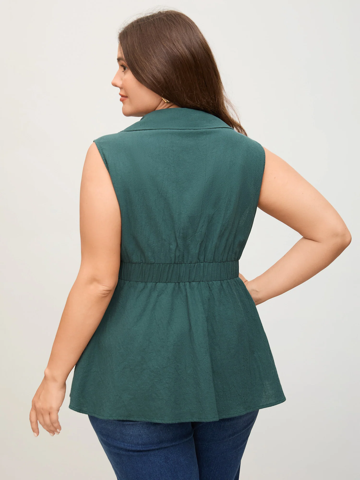 Pure Cotton Stretchy Waist Button Vest - Image 5