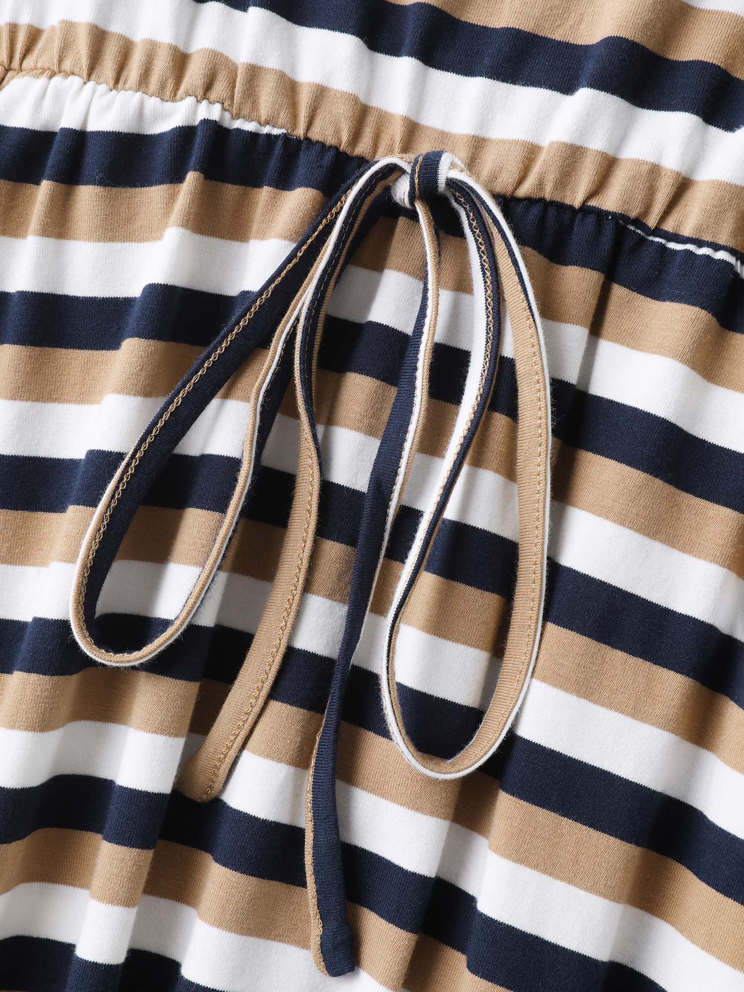 Pure Cotton Striped Waist-Tie Midi Dress - Image 5