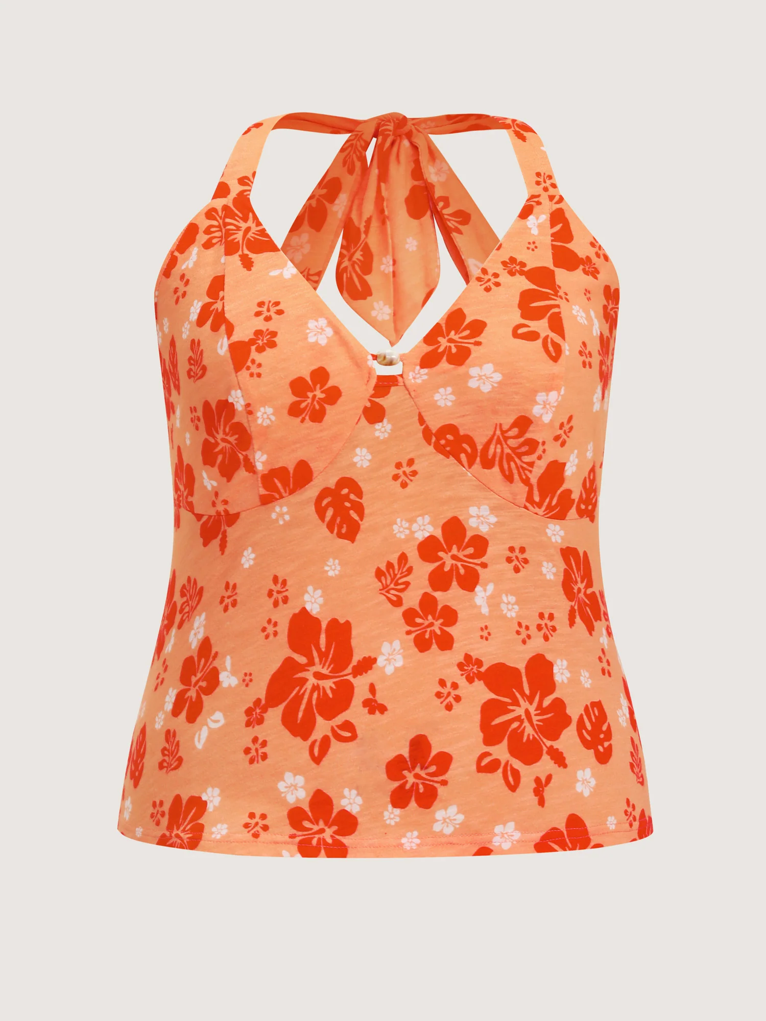 Pure Cotton Sunkissed Halter Tie Neckline Tank Top - Image 7