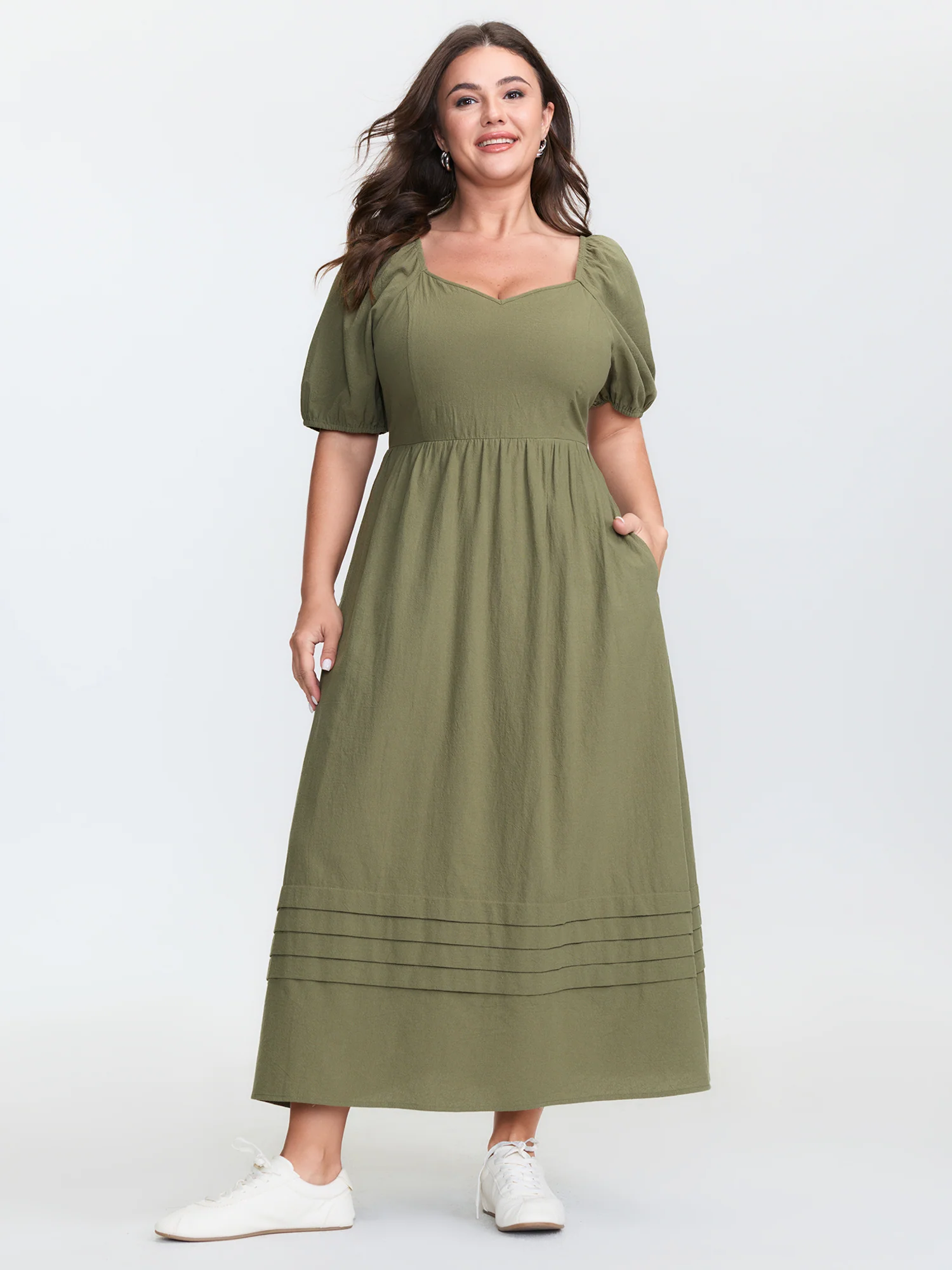 Pure Cotton Sweetheart Neckline Maxi Dress - Image 3