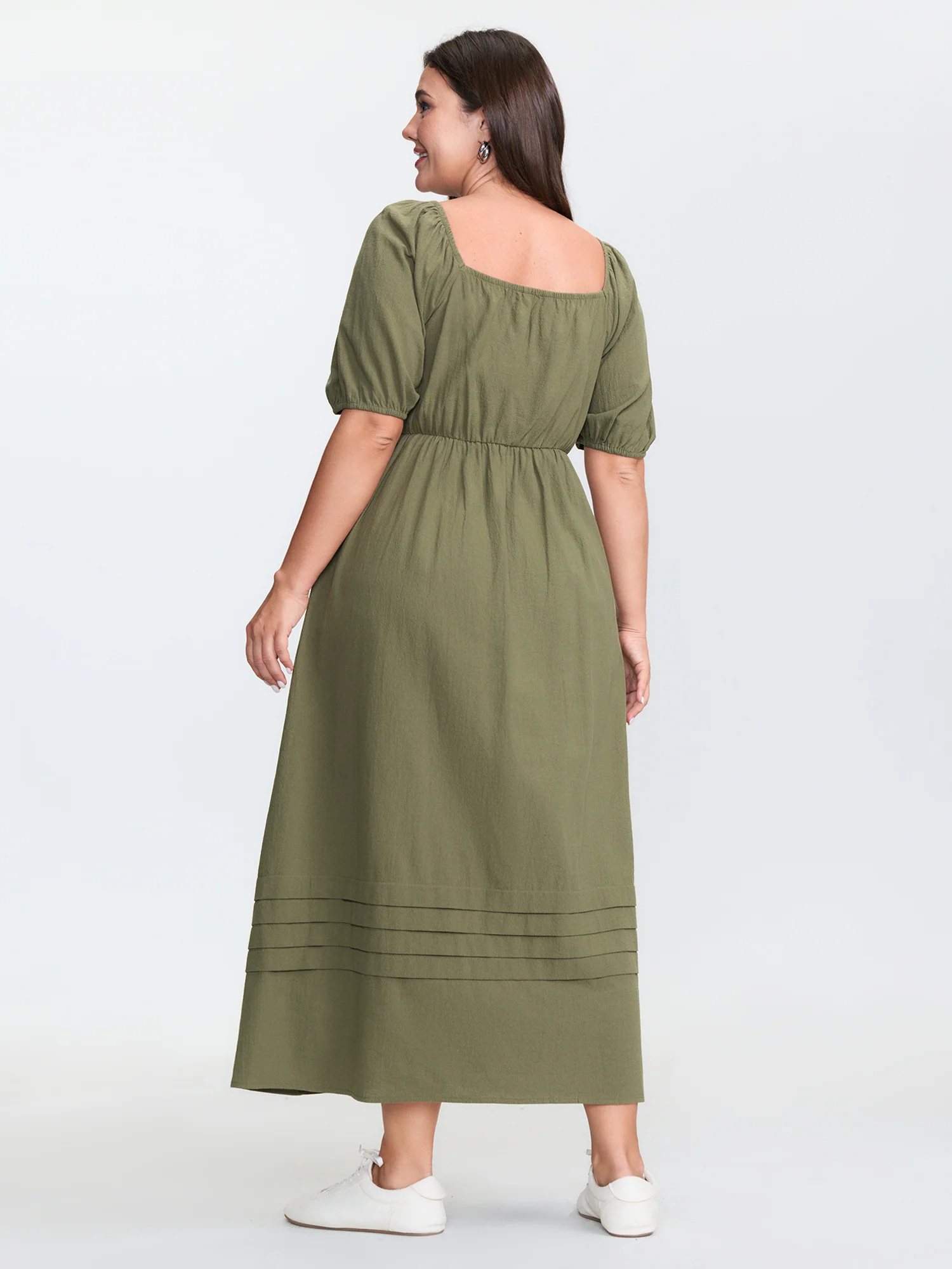 Pure Cotton Sweetheart Neckline Maxi Dress - Image 4