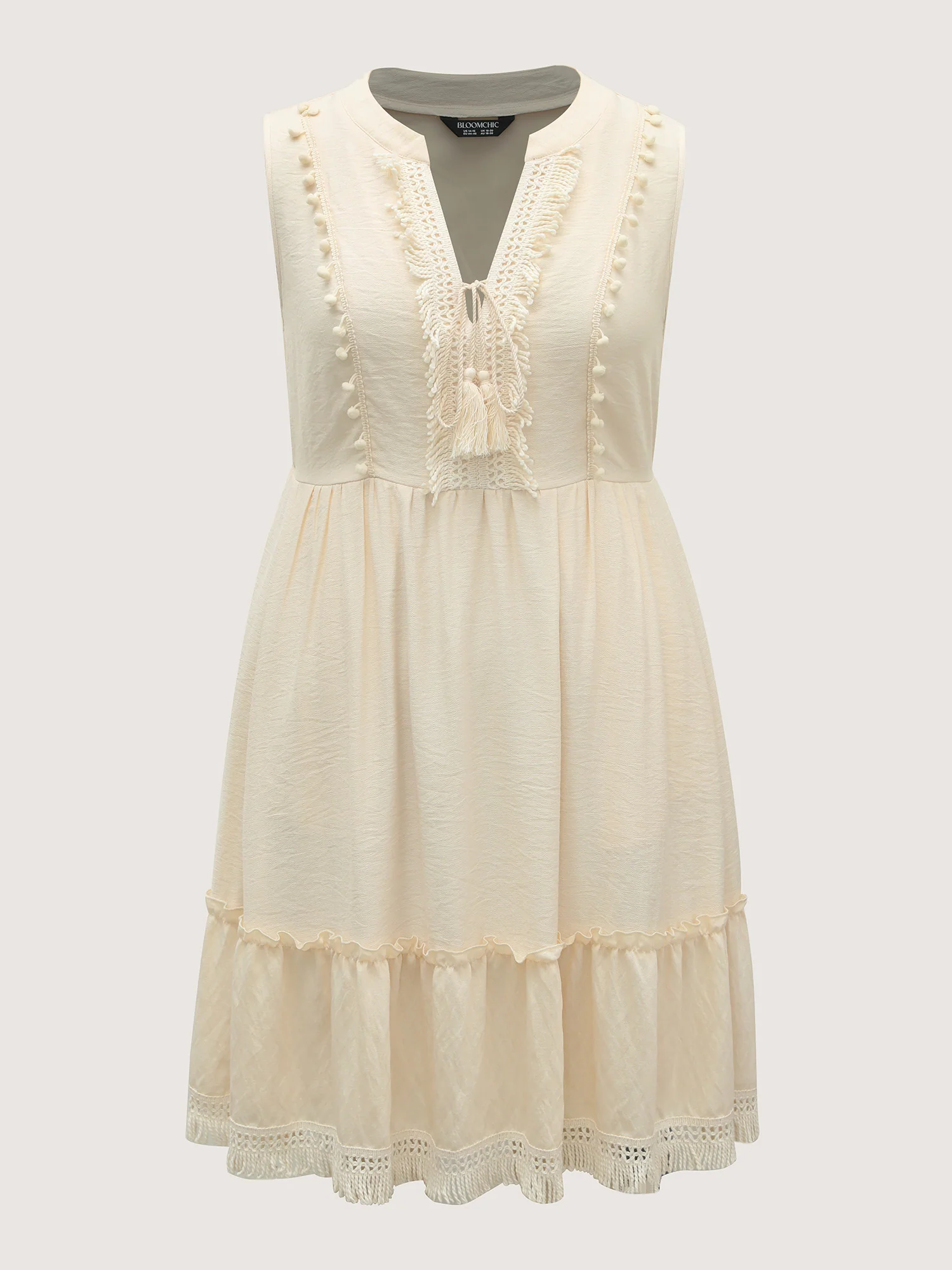 Pure Cotton Tassels Lace Midi Dress - Image 9