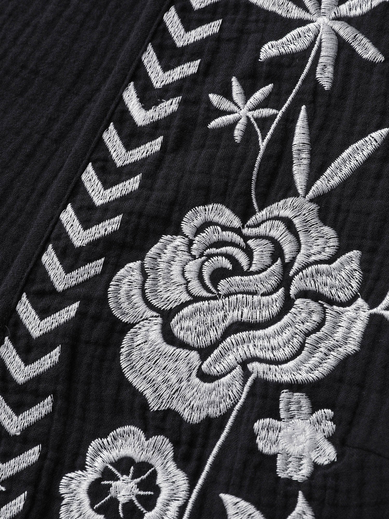Pure Cotton Textured Embroidered Tie Vest - Image 6