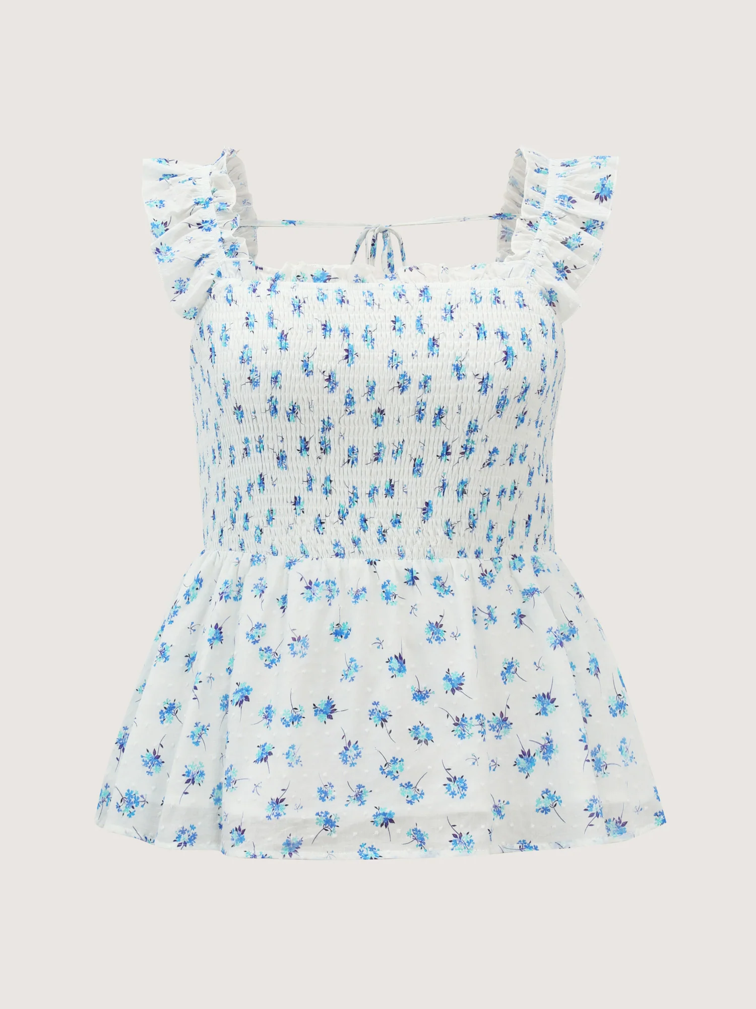 Pure Cotton Textured Floral Print Tank Top - Image 7