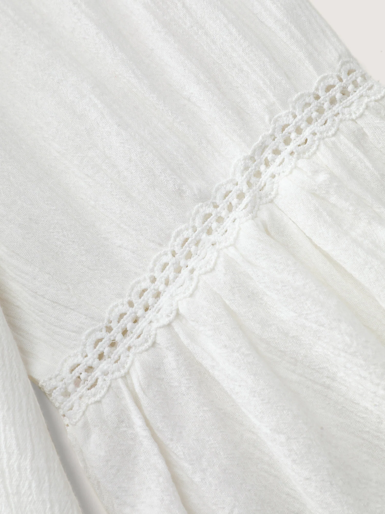 Pure Cotton Textured Lace Trim Button-Front Shirt - Image 7