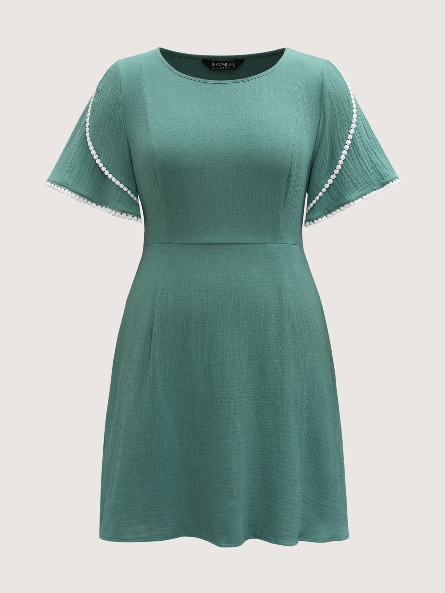 Pure Cotton Textured Lace Trim Midi Dress - Image 7