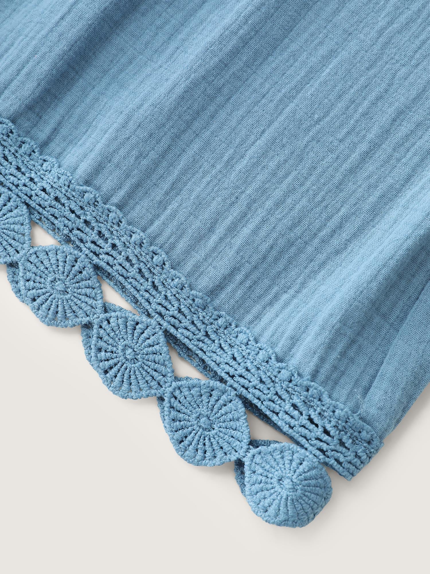 Pure Cotton Textured Lace Trim Shorts - Image 6