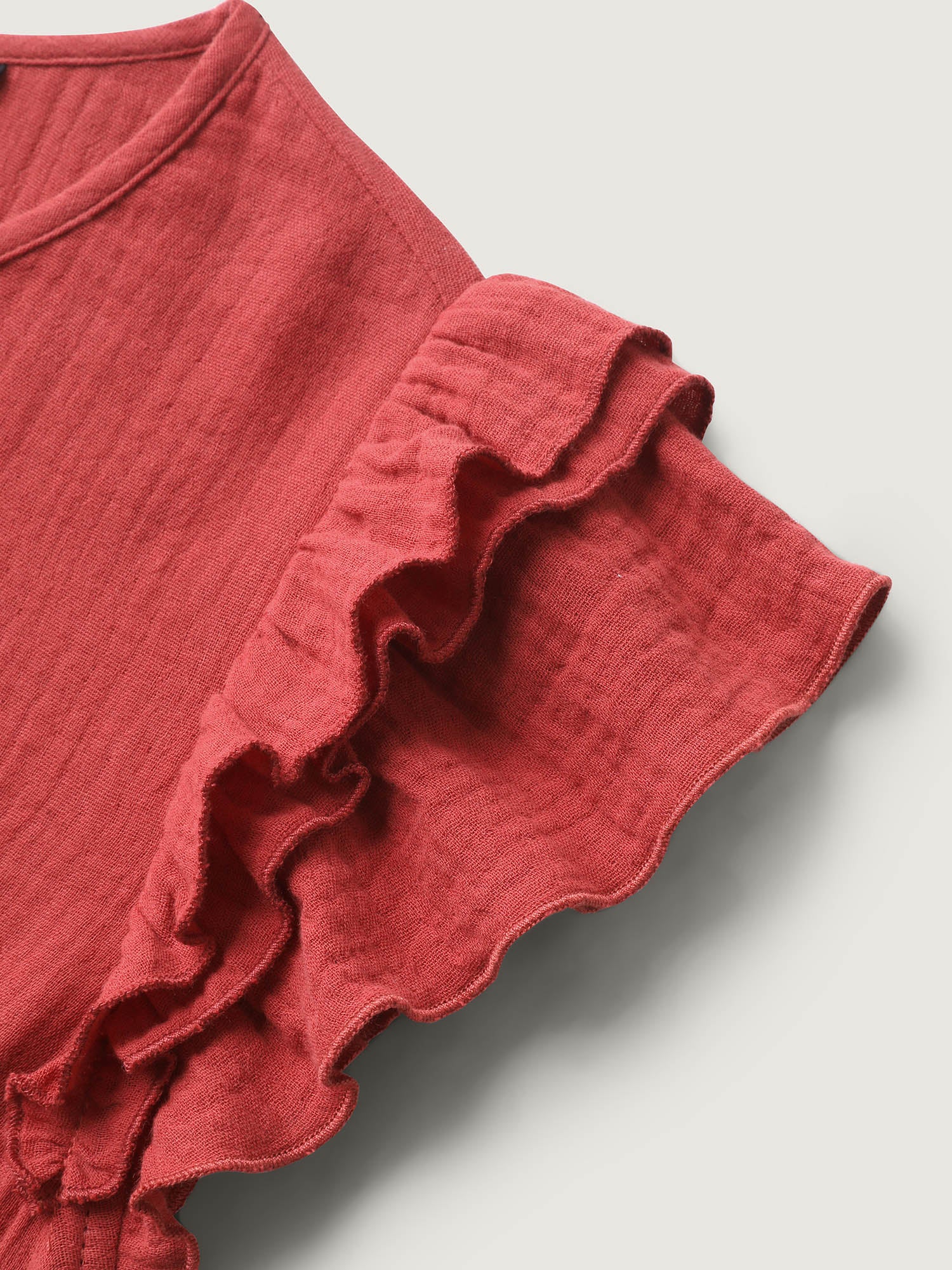 Pure Cotton Textured Ruffled Midi Dress - Image 5